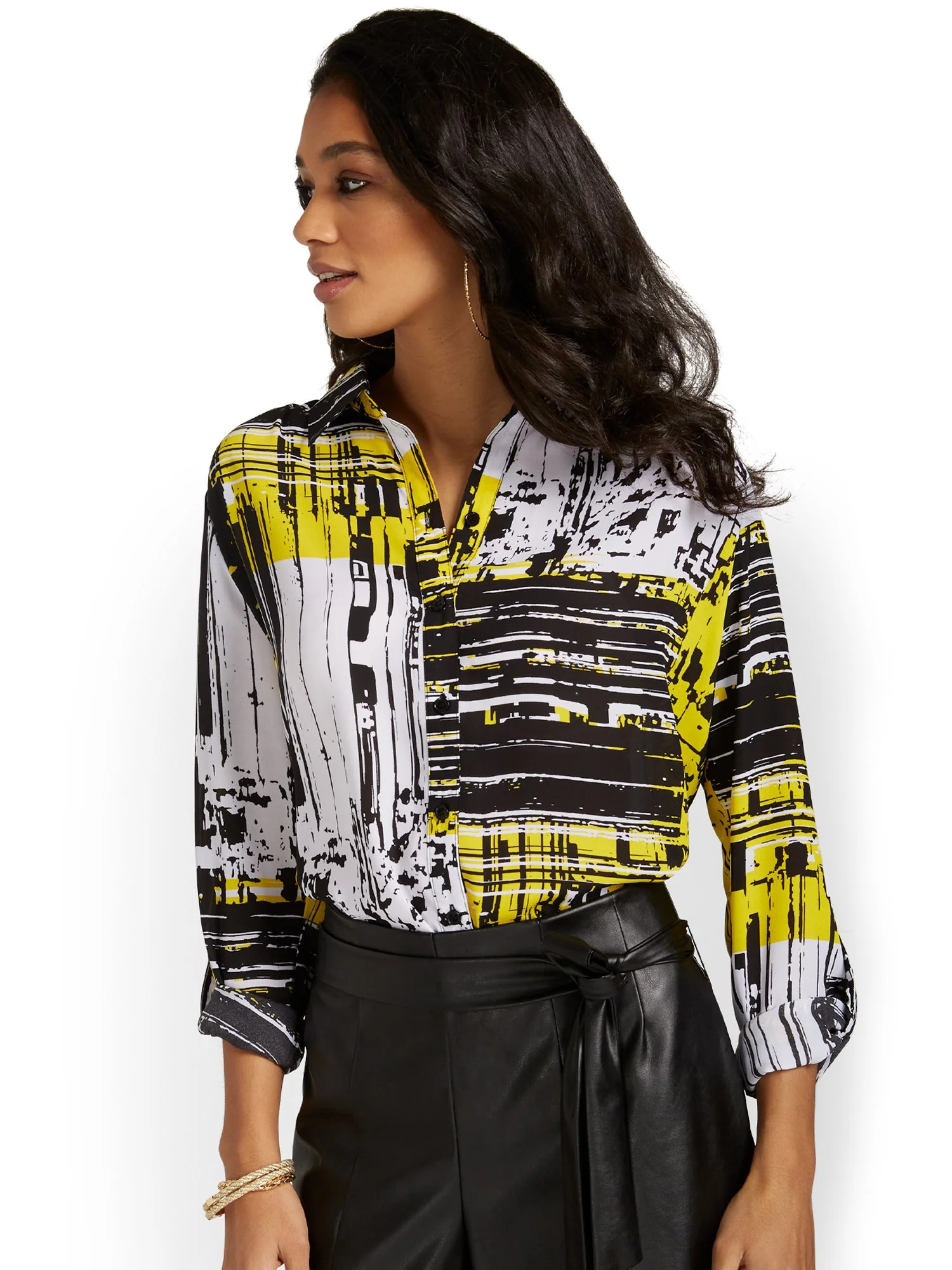 Graffiti-Print Button-Down Top - Image 2