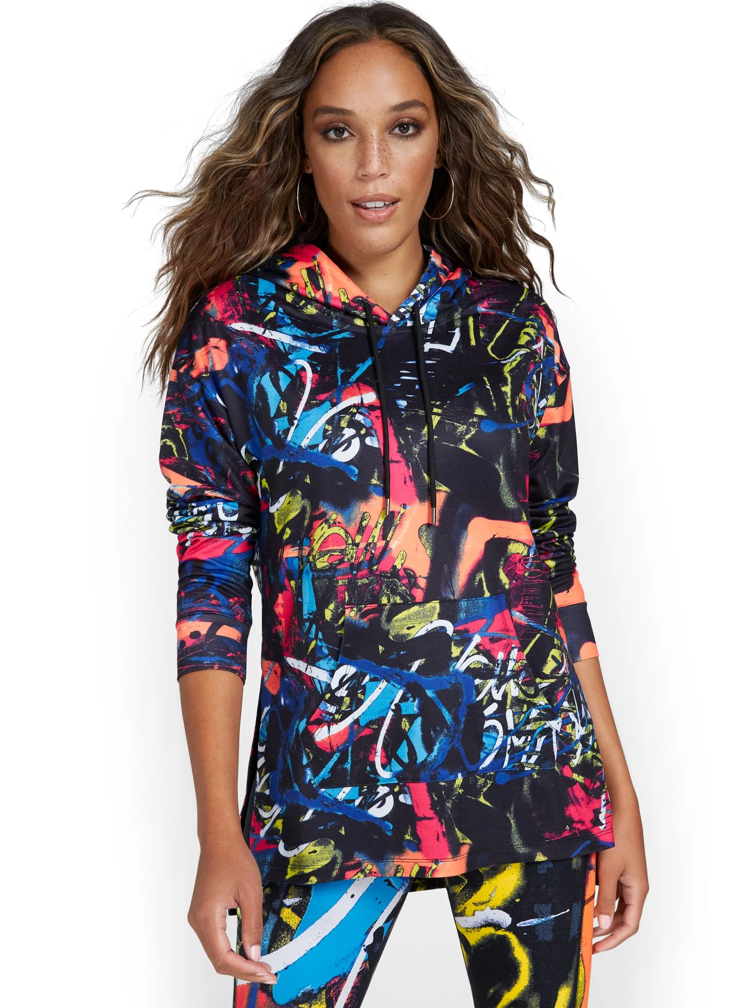 Graffiti-Print Hoodie - Image 2