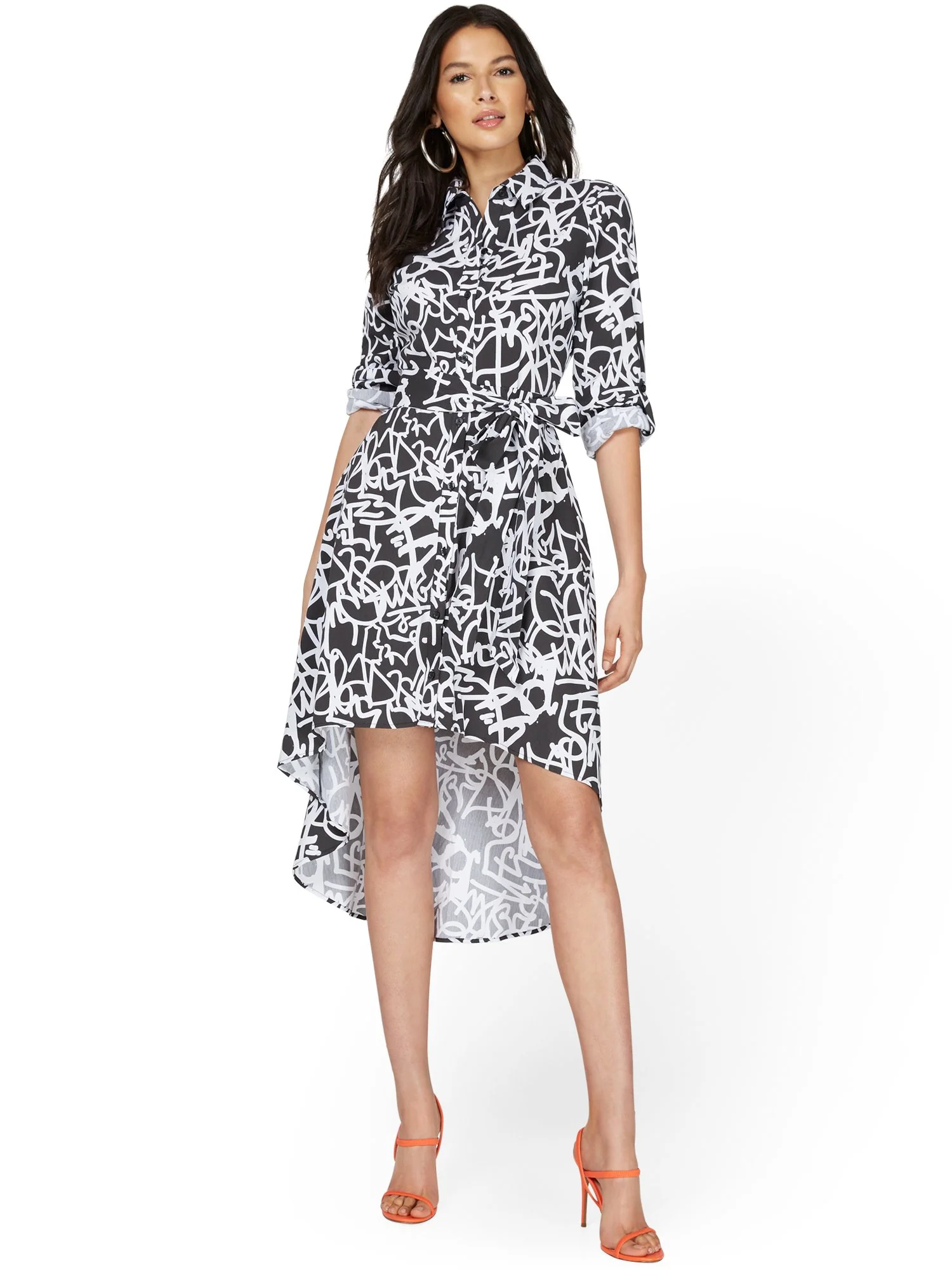 Graffiti-Print Shirtdress - Image 2