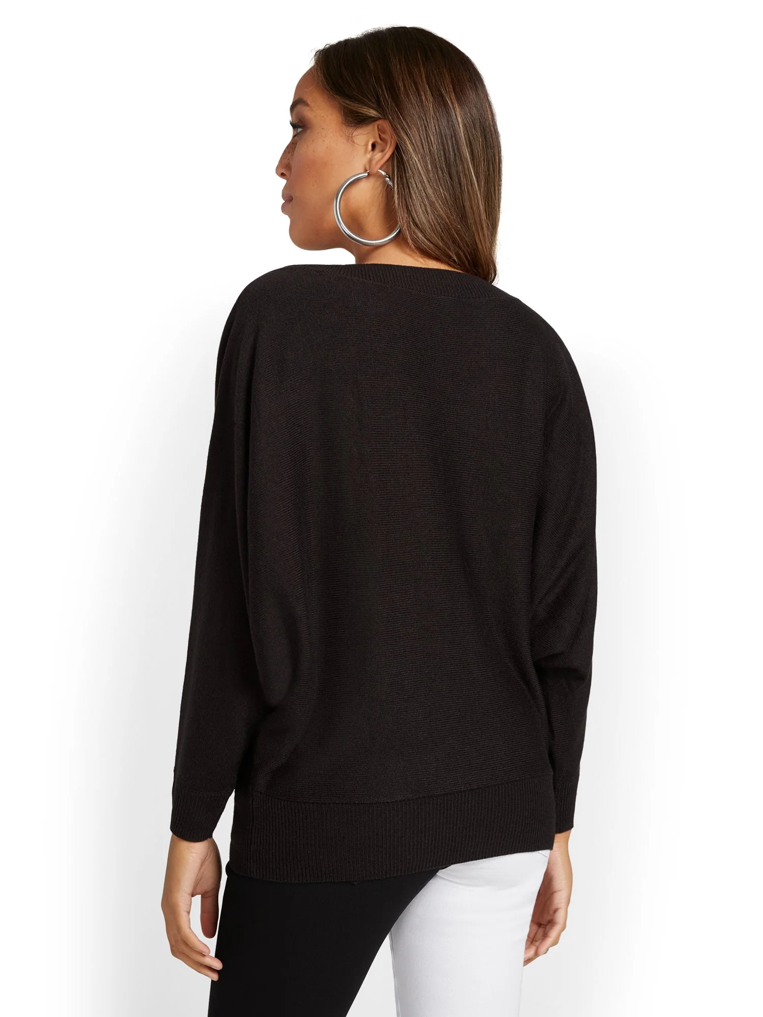 Grommet-Detail Slouchy Pullover Sweater - Image 3