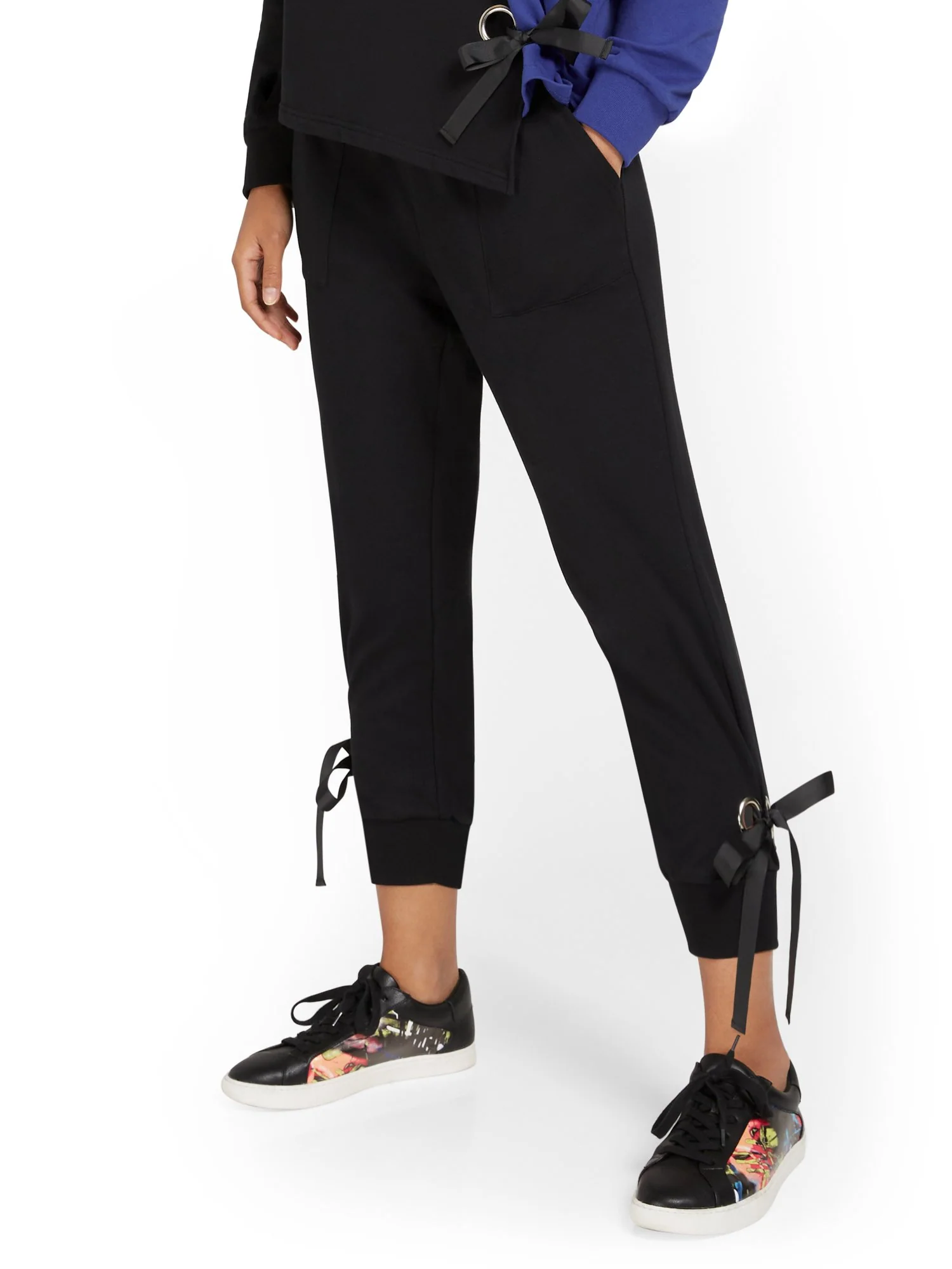 Grommet-Tie French Terry Jogger Pant