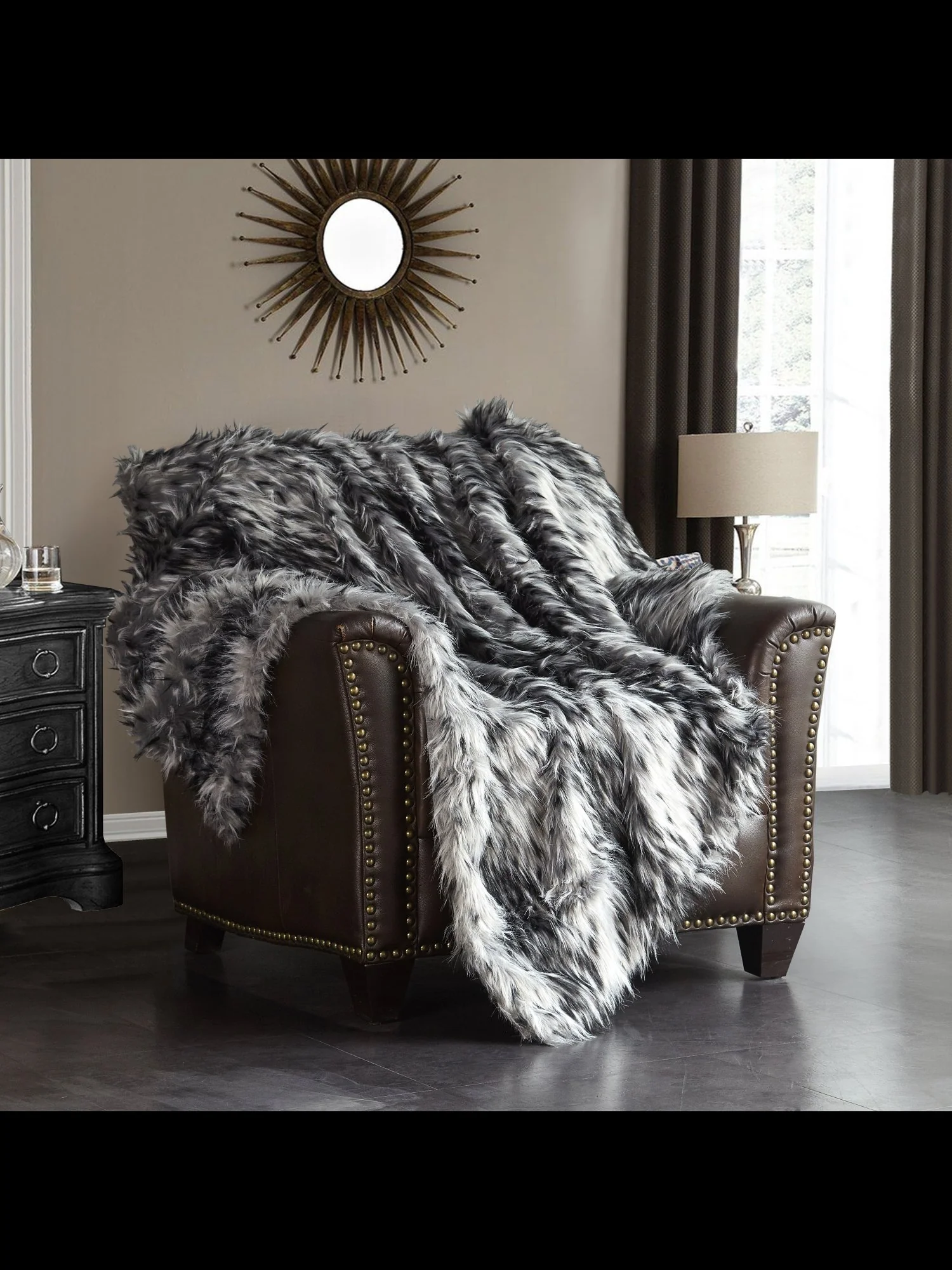 Hadar Ultra Plush Two-Toned Faux-Fur Throw Blanket - NY&C x Chic Home - Image 5