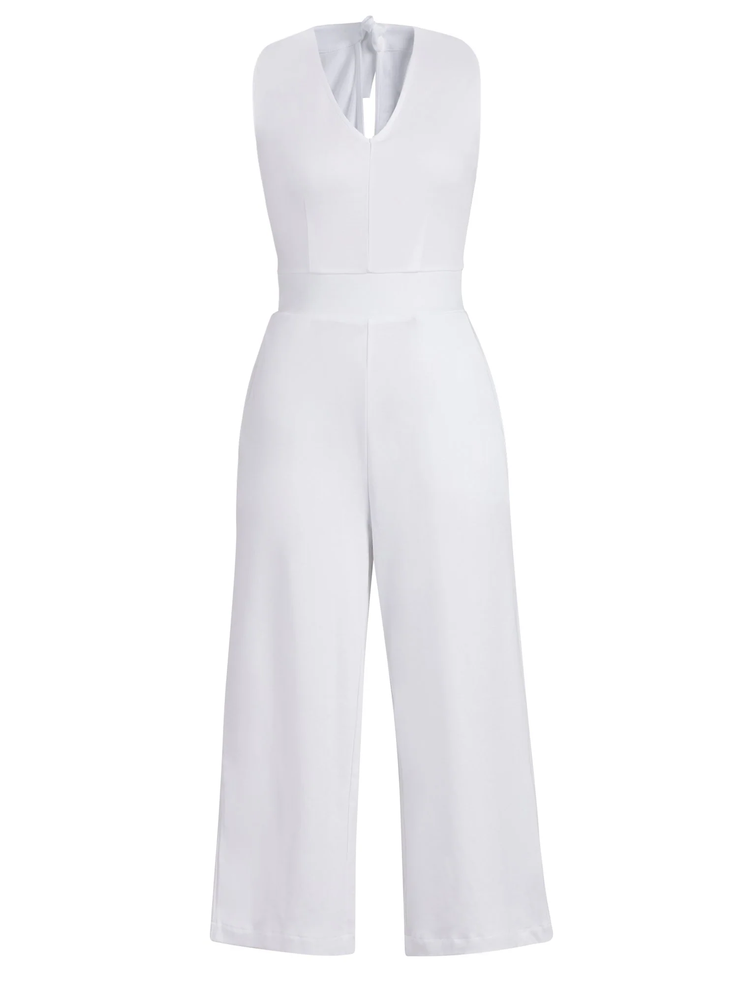 Halter Cotton Knit Jumpsuit - Image 5