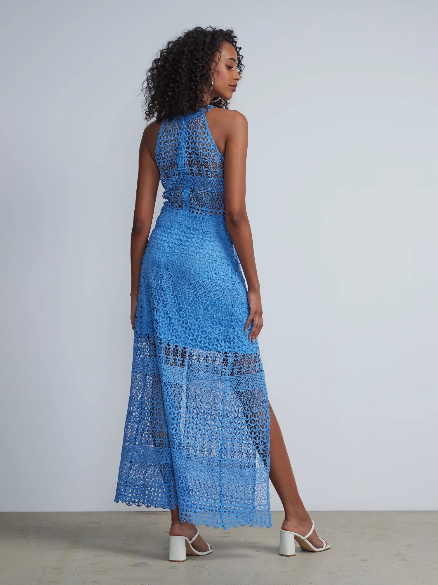 Halter Neck Crochet Maxi Dress - Image 3