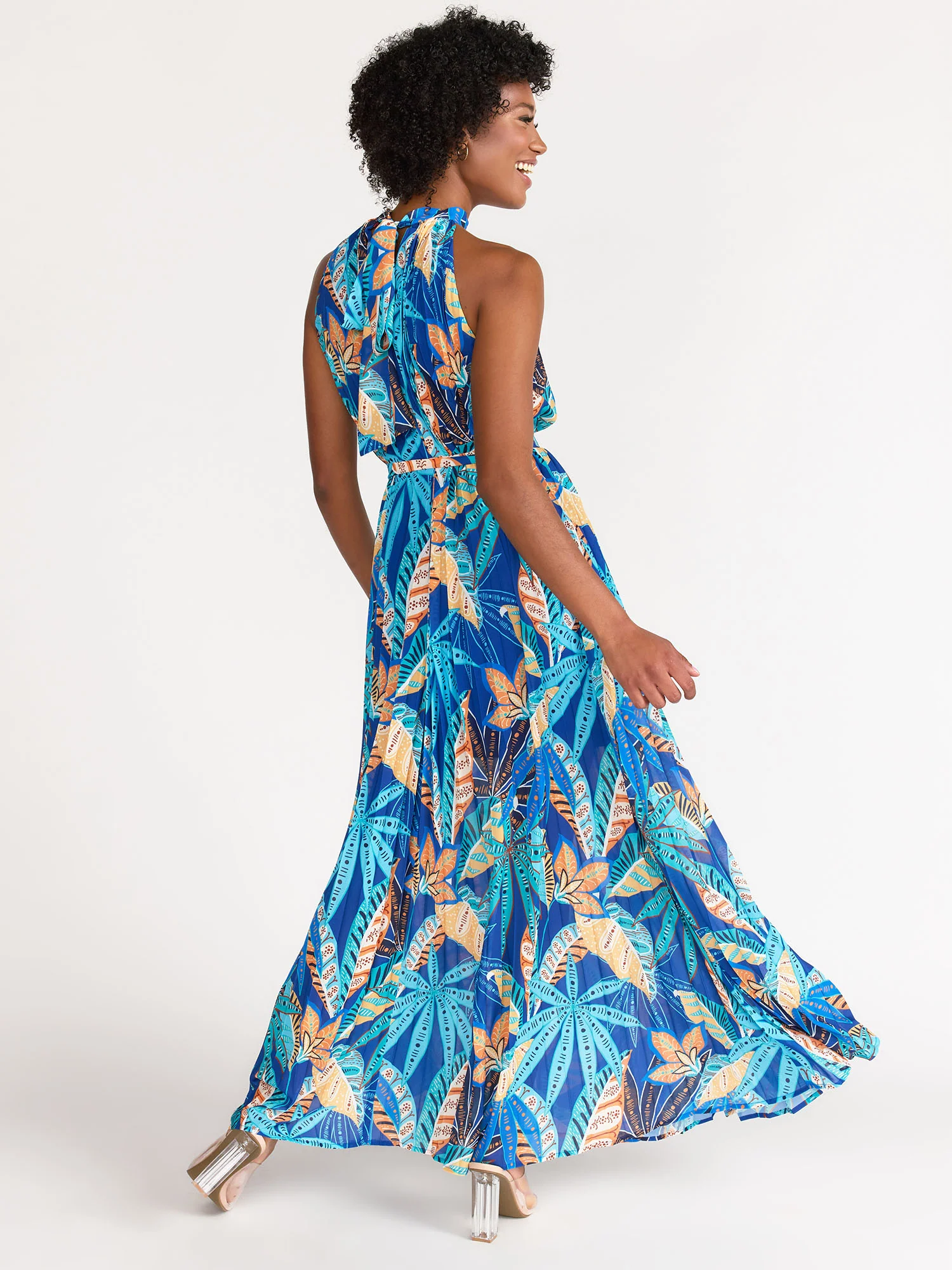 Halter Neck Pleated Maxi Dress - Flying Tomato - Image 5