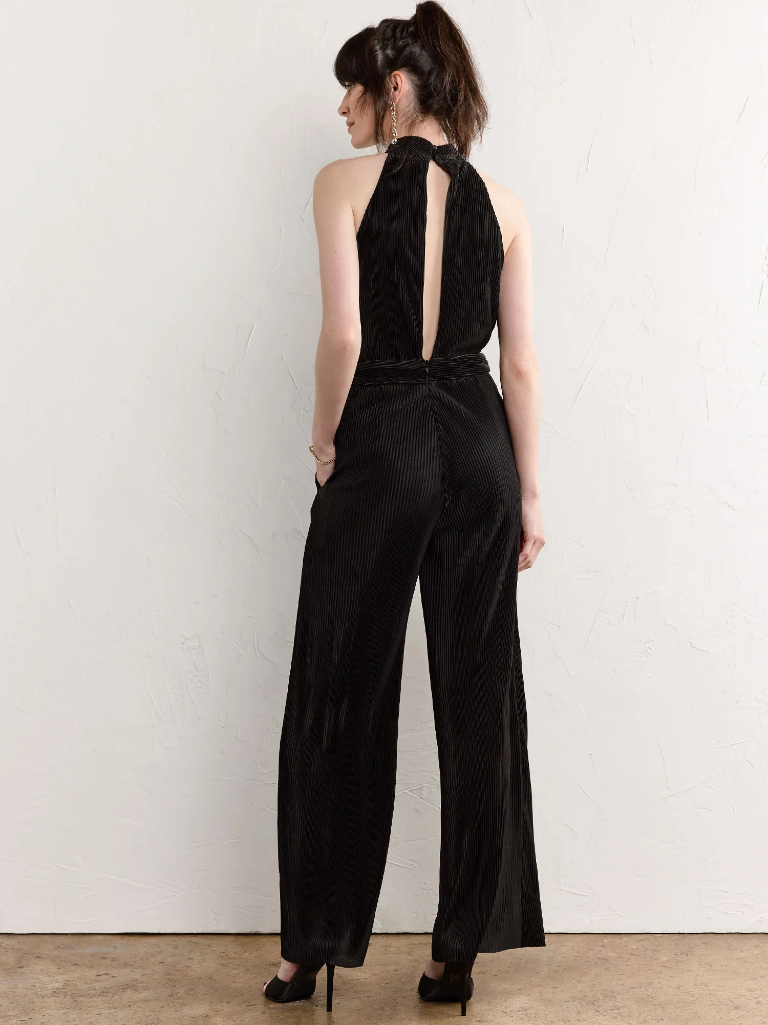 Fate Halter Neck Plissé Jumpsuit - Brands We Love - Image 3