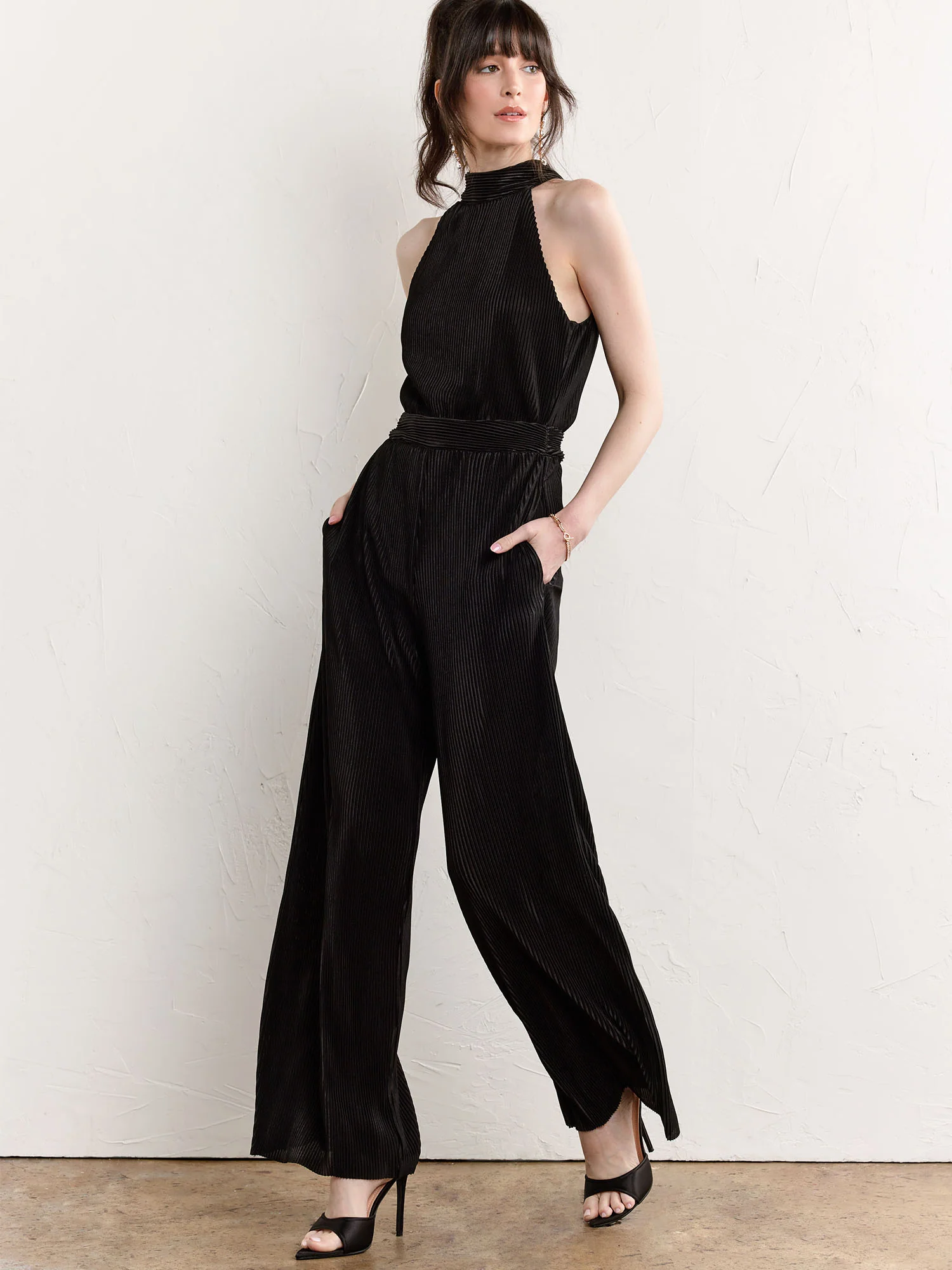 Fate Halter Neck Plissé Jumpsuit - Brands We Love - Image 5