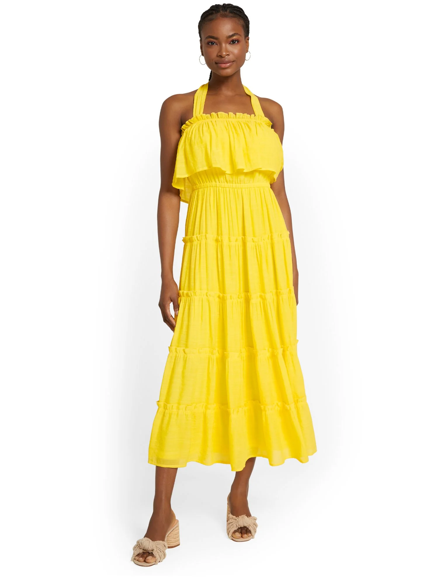 Flying Tomato Halterneck Ruffle-Front Midi Dress - Brands We Love - Image 2