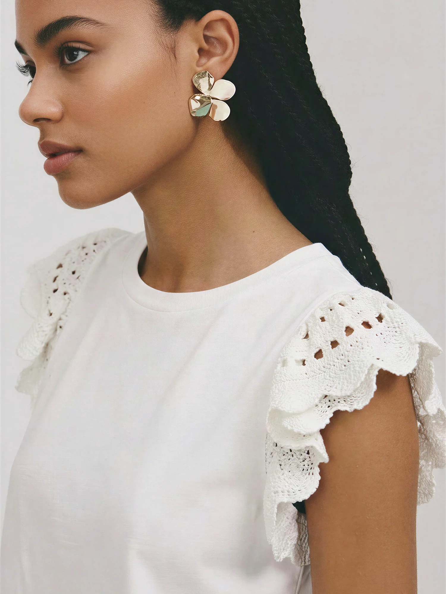 Hand Crochet Sleeve And Neck Top - Image 2
