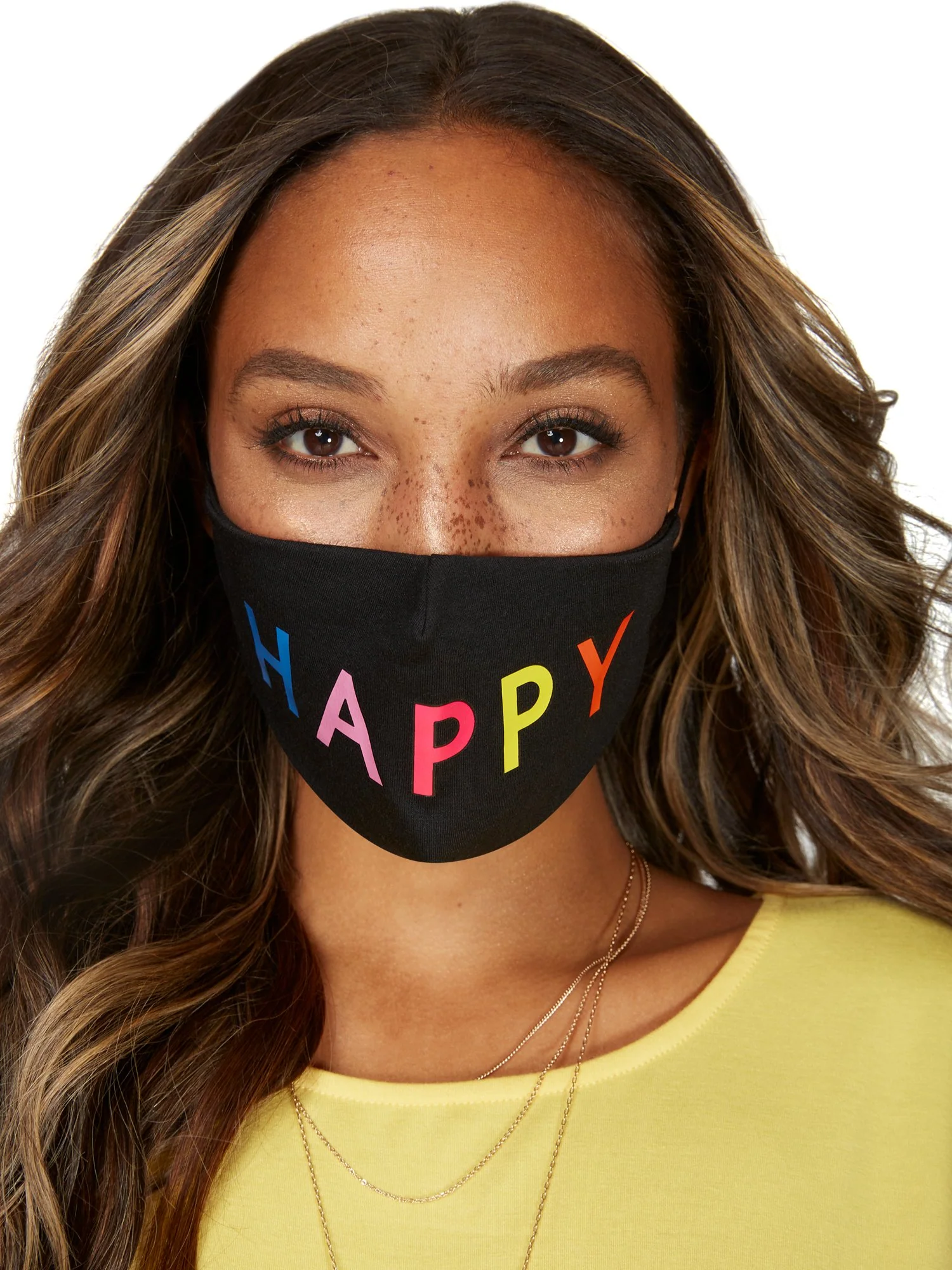 Happy Rainbow Face Mask