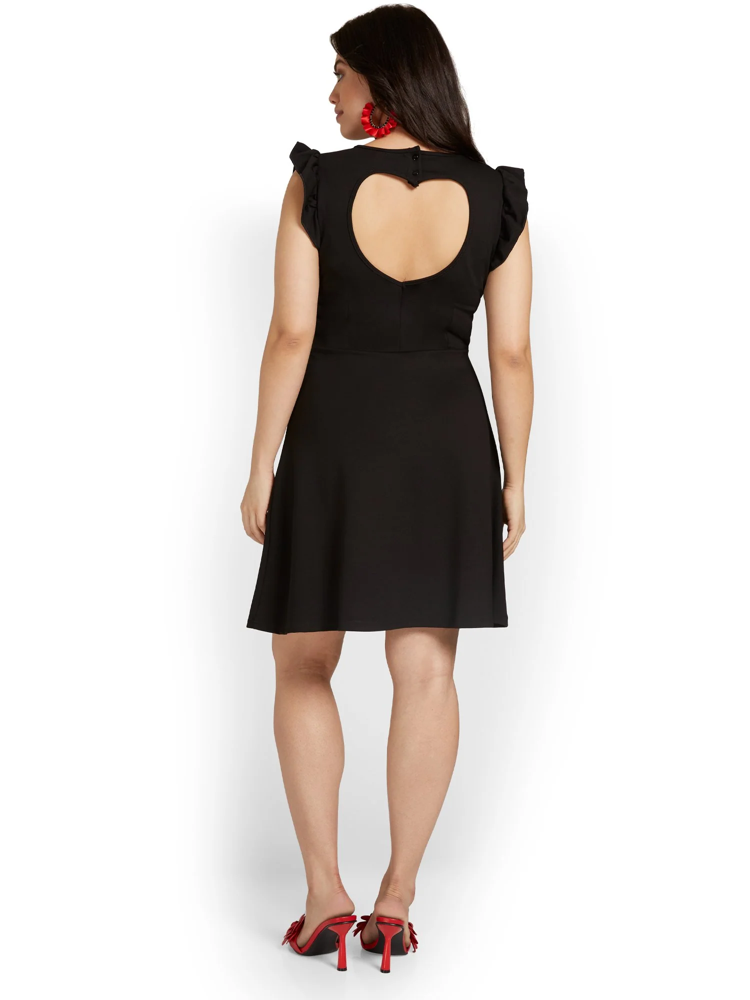 Heart Cut-Out Flare Dress - Image 3