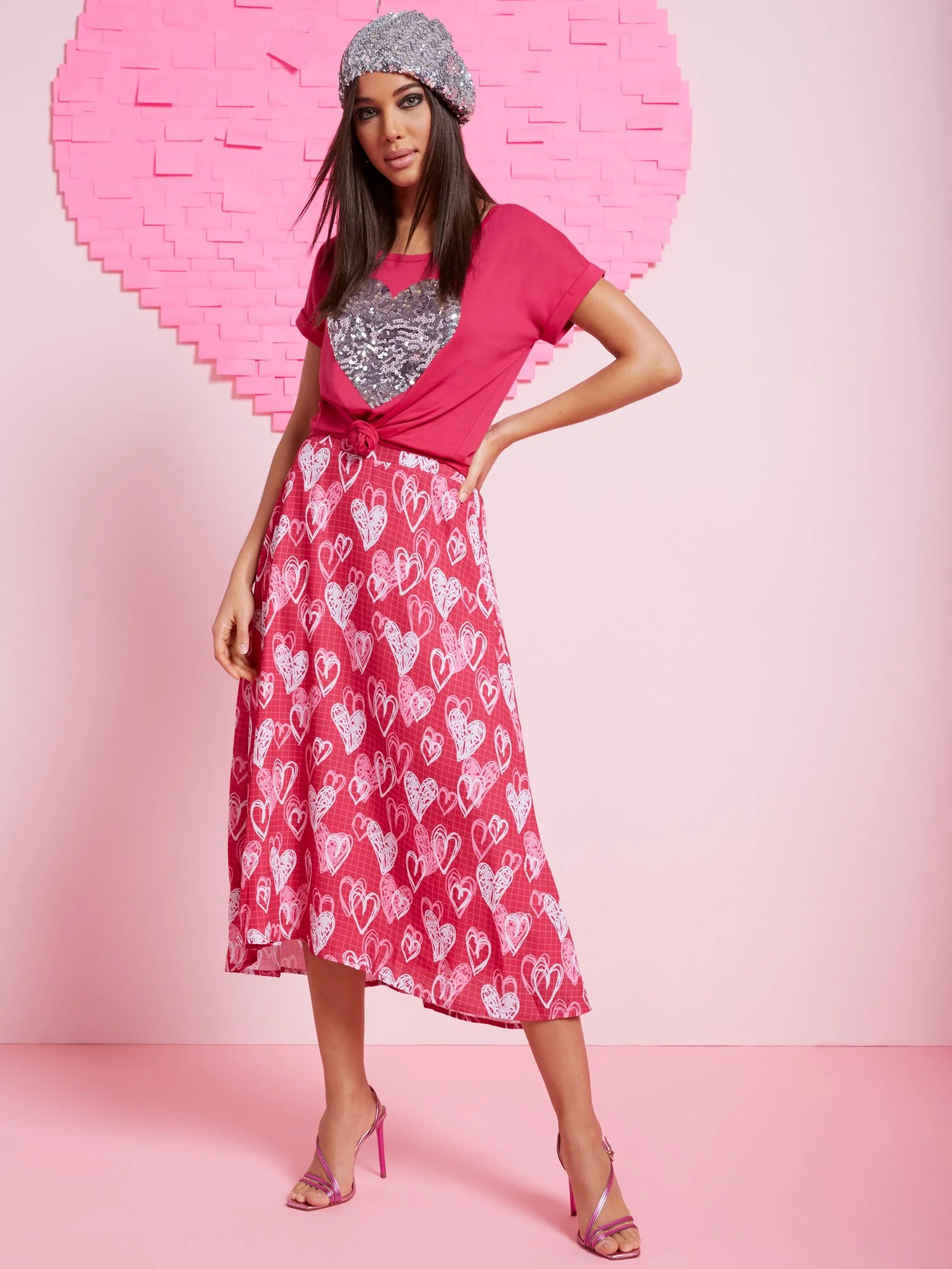 Heart Doodles Midi Skirt - Image 2