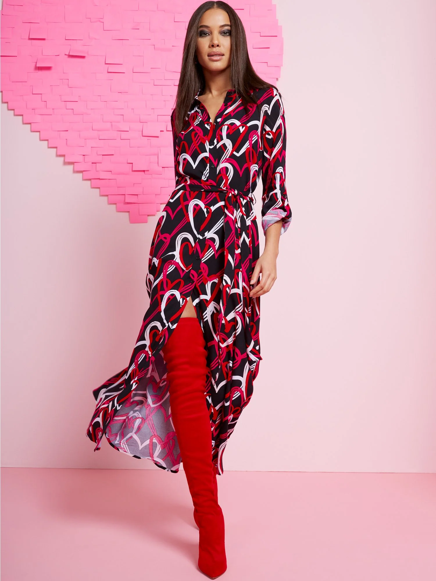 Heart-Print Maxi Shirtdress - Image 7