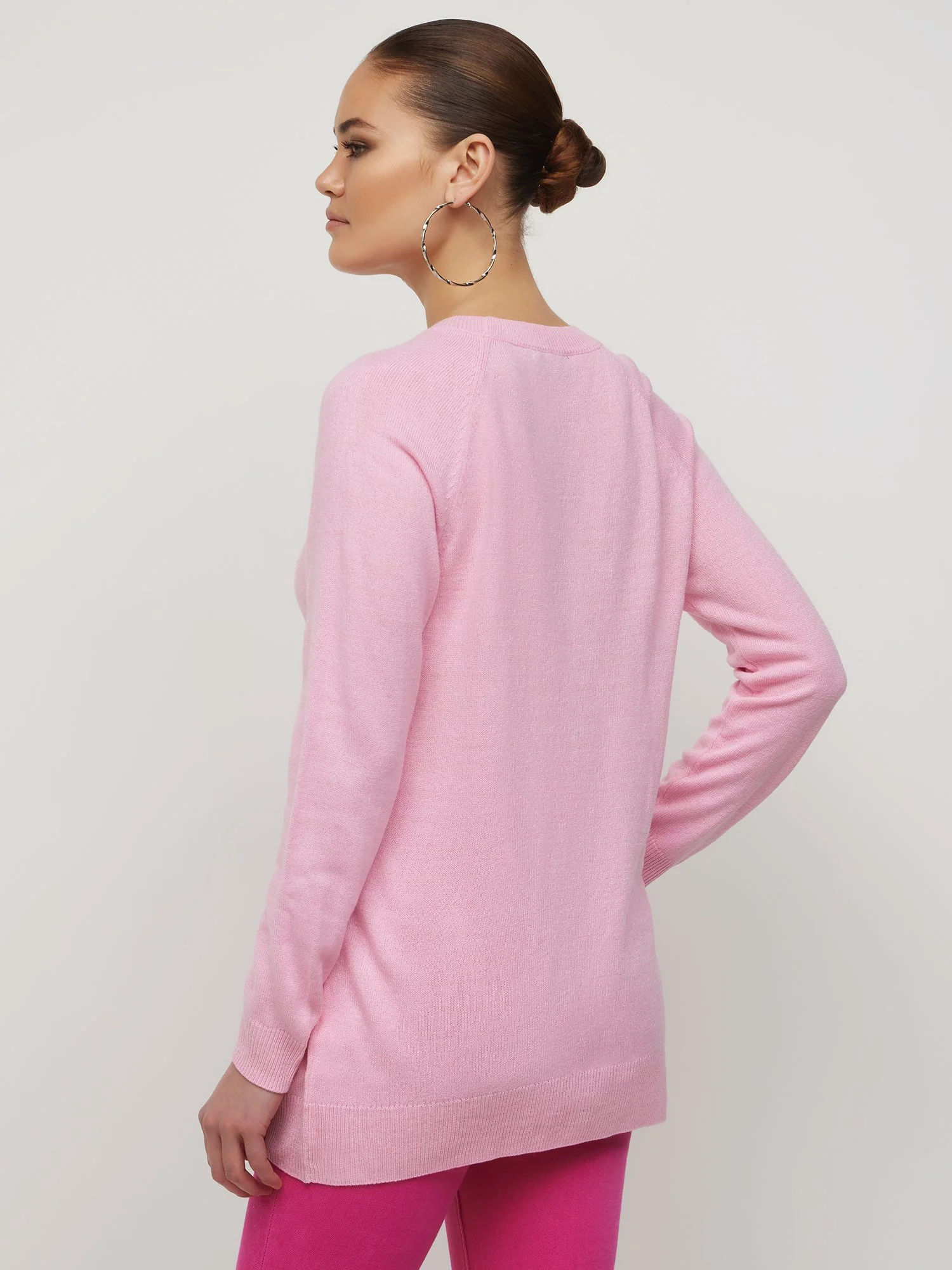 Heart-Print Tunic Sweater - Image 3