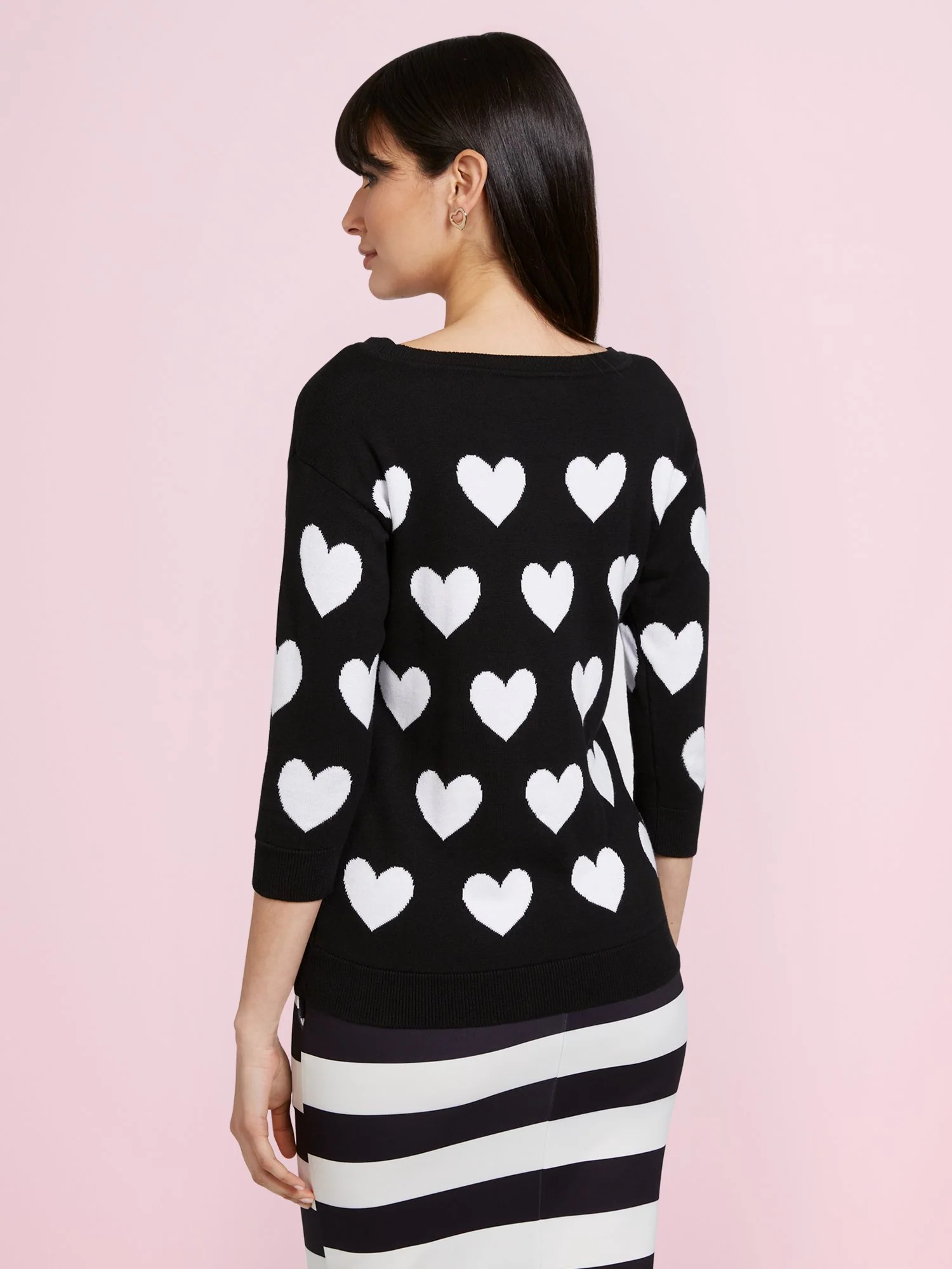 Heart-Print Tunic Sweater - Image 3