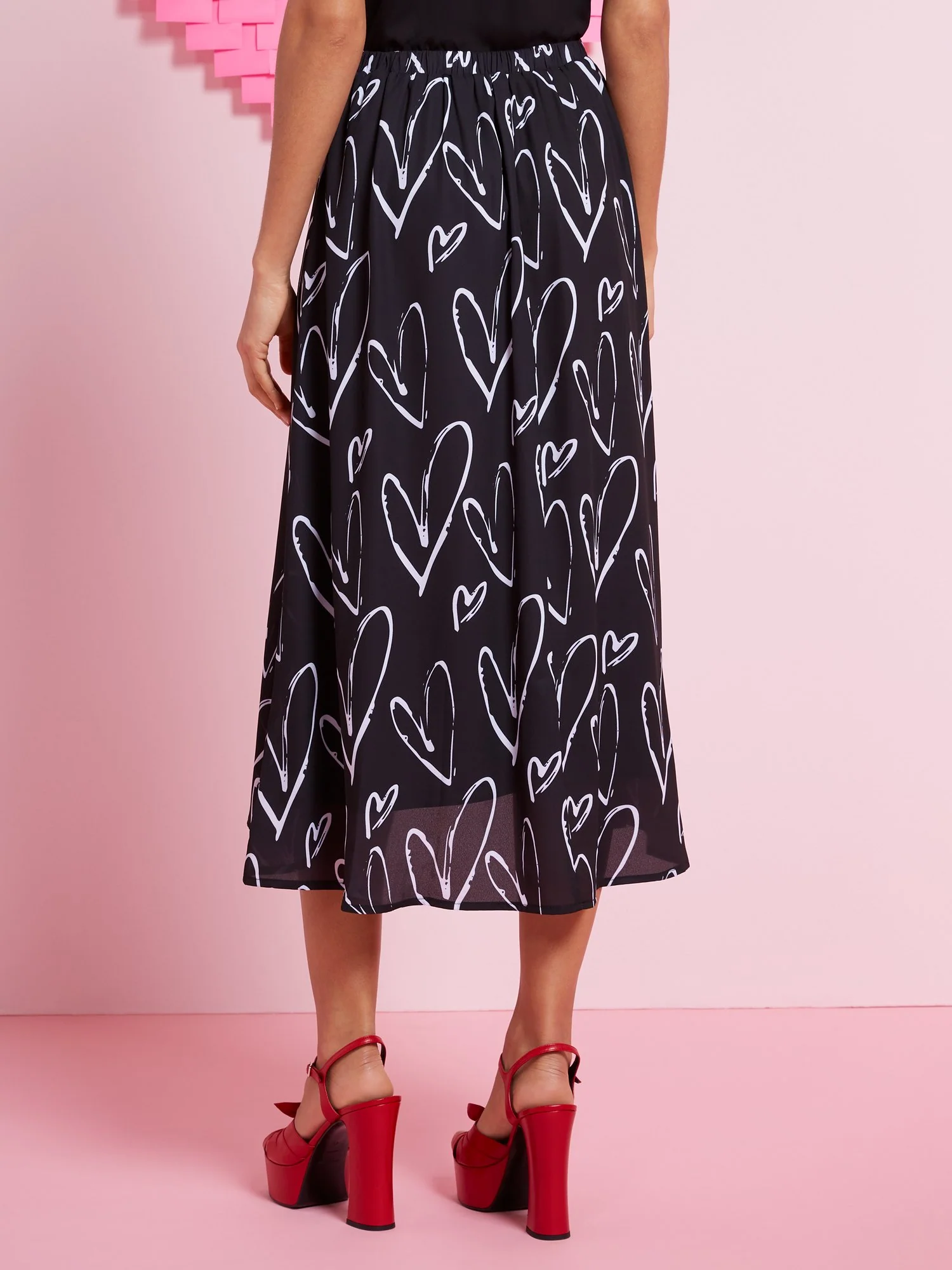 Heart Sketch Midi Skirt - Image 3