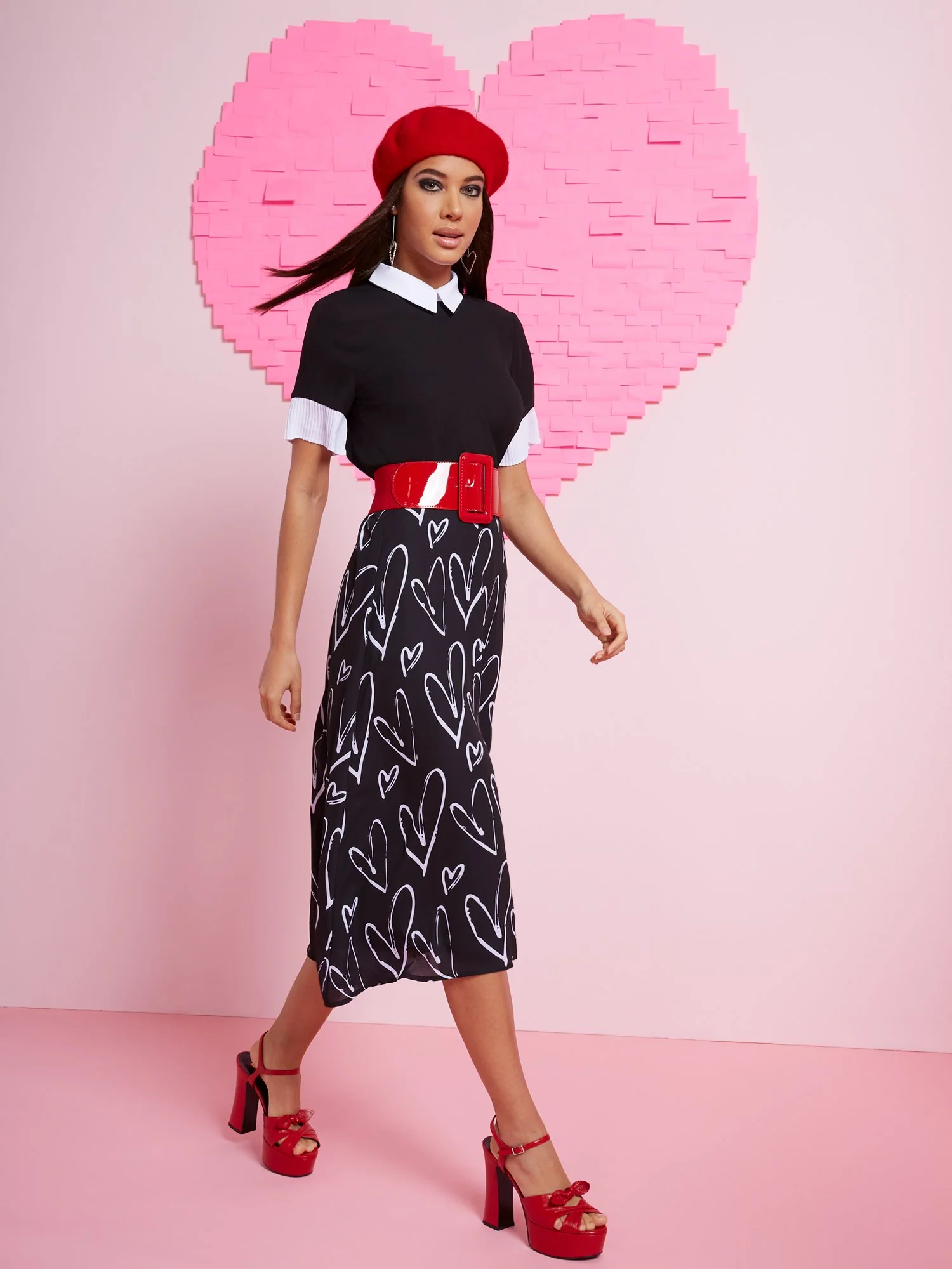 Heart Sketch Midi Skirt - Image 4