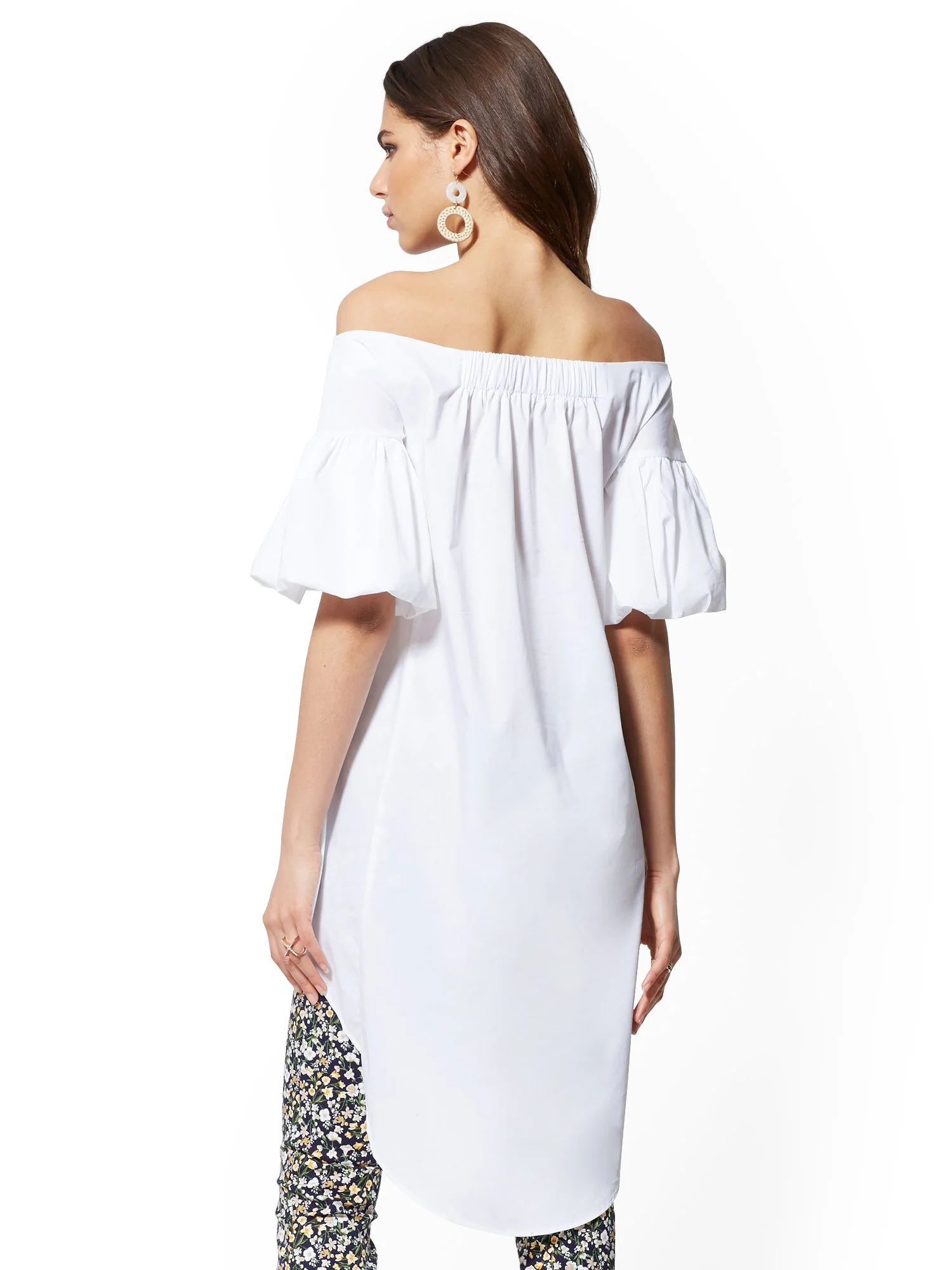 Hi-Lo Poplin Tunic Shirt - Image 3