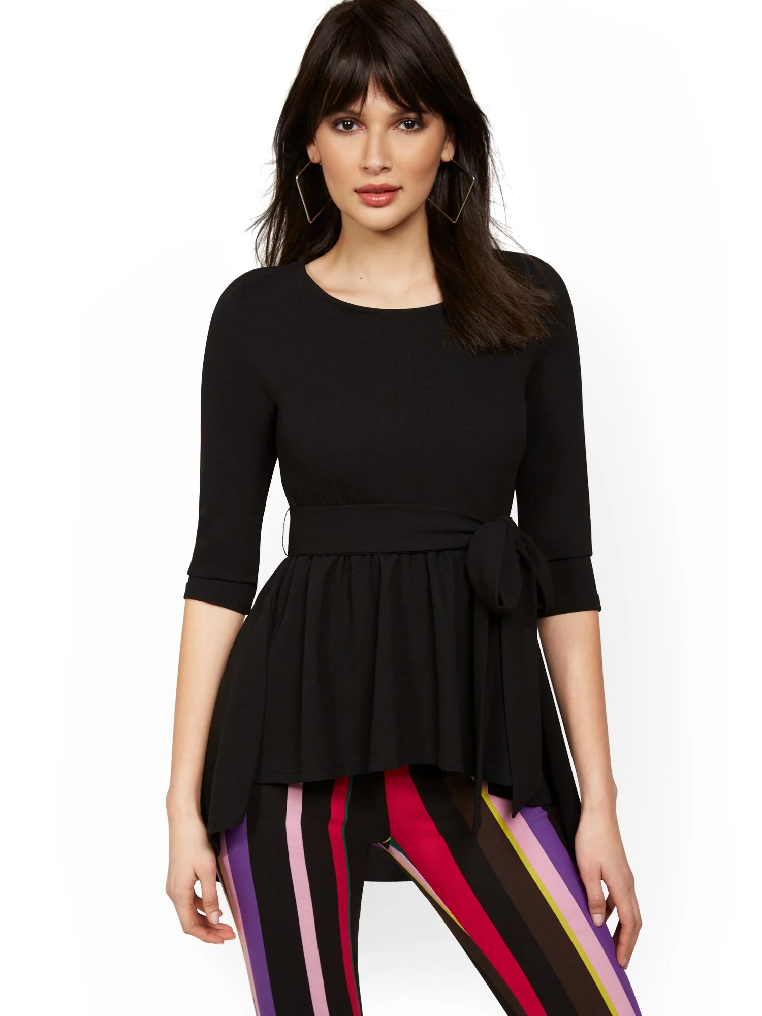 High-Low Bow-Front Tunic Top - Image 2