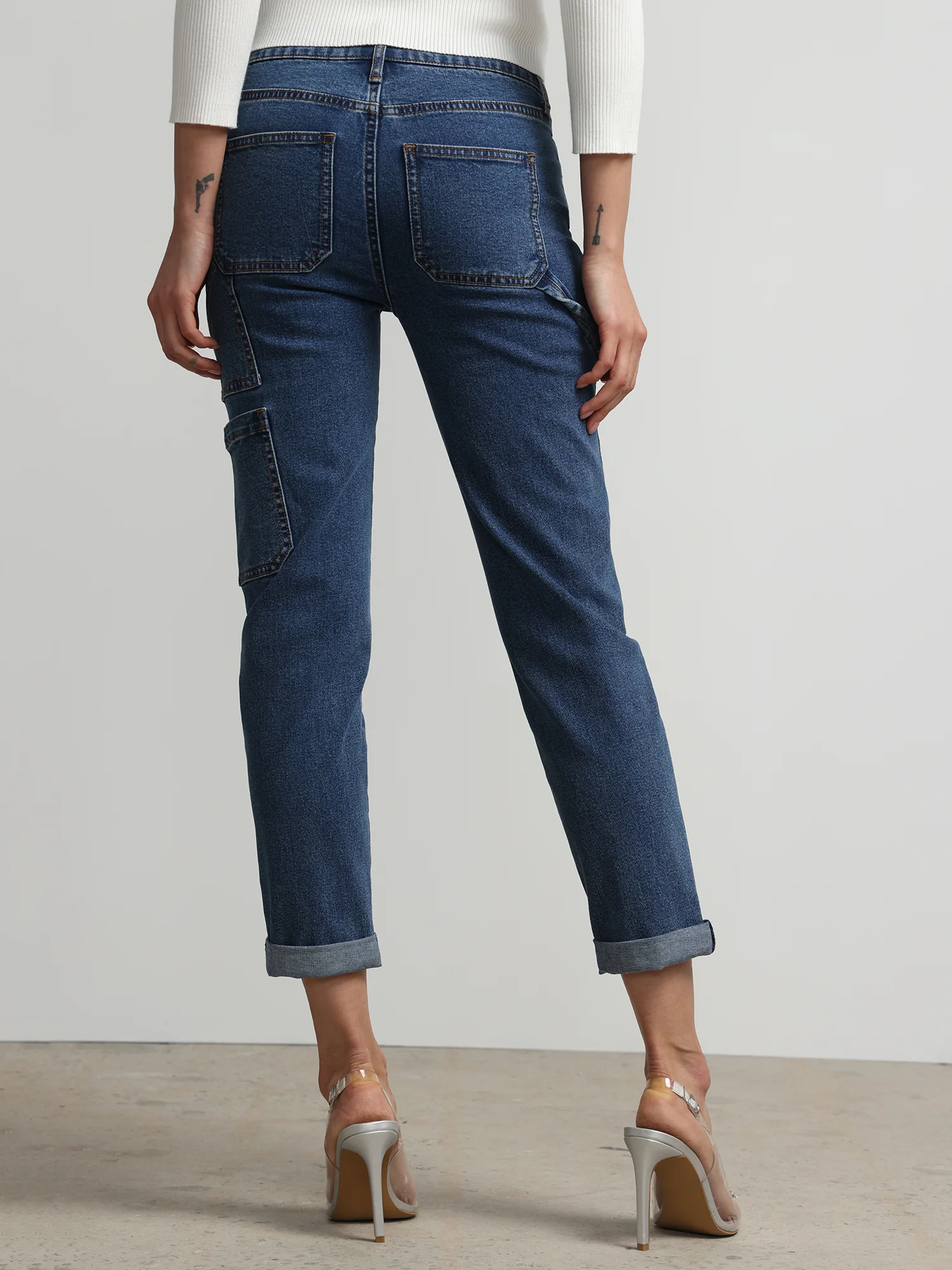 High Rise Cargo Boyfriend Jeans - Image 5
