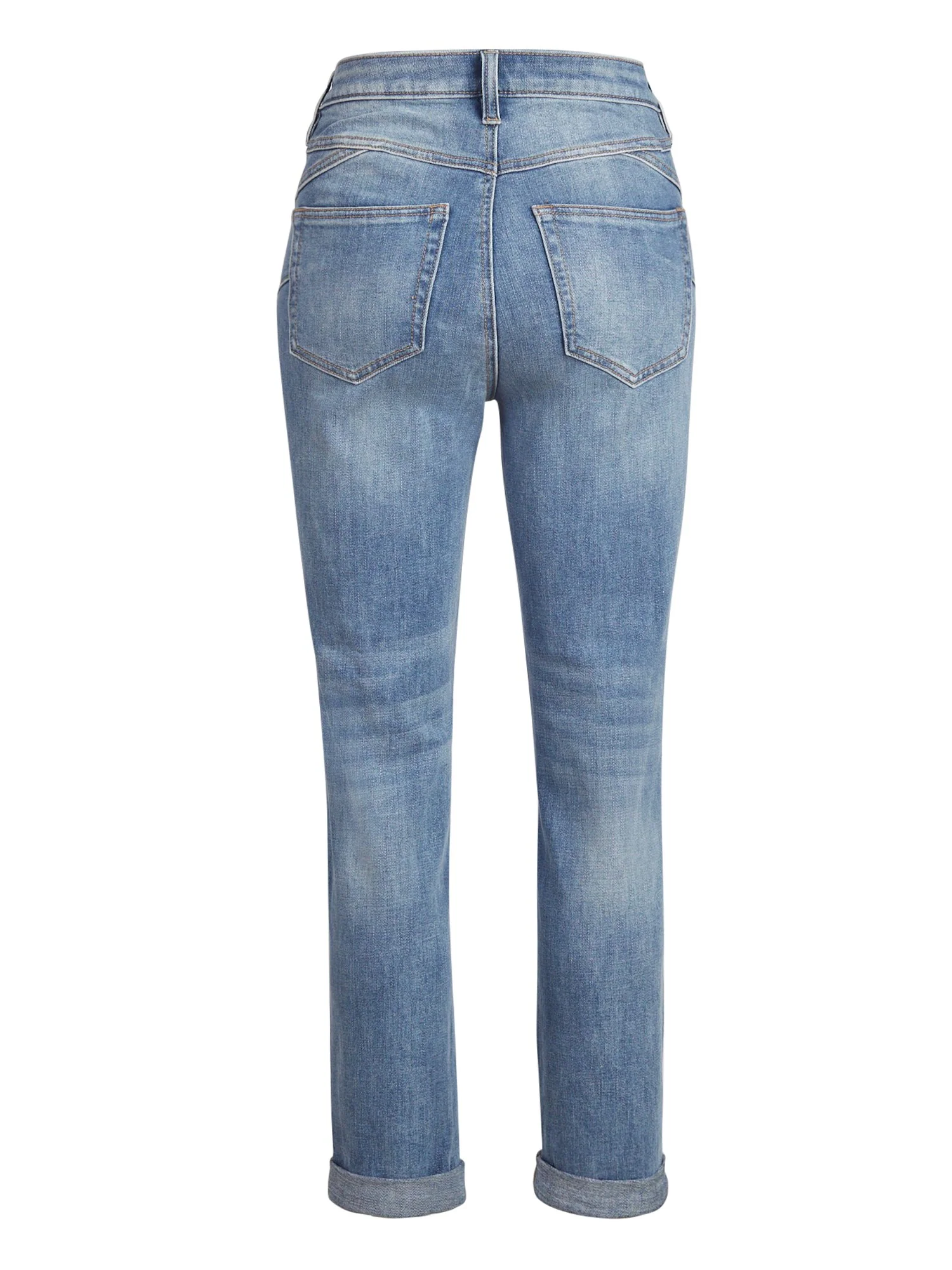 High-Rise Diamond Blue Boyfriend Jeans - Image 3