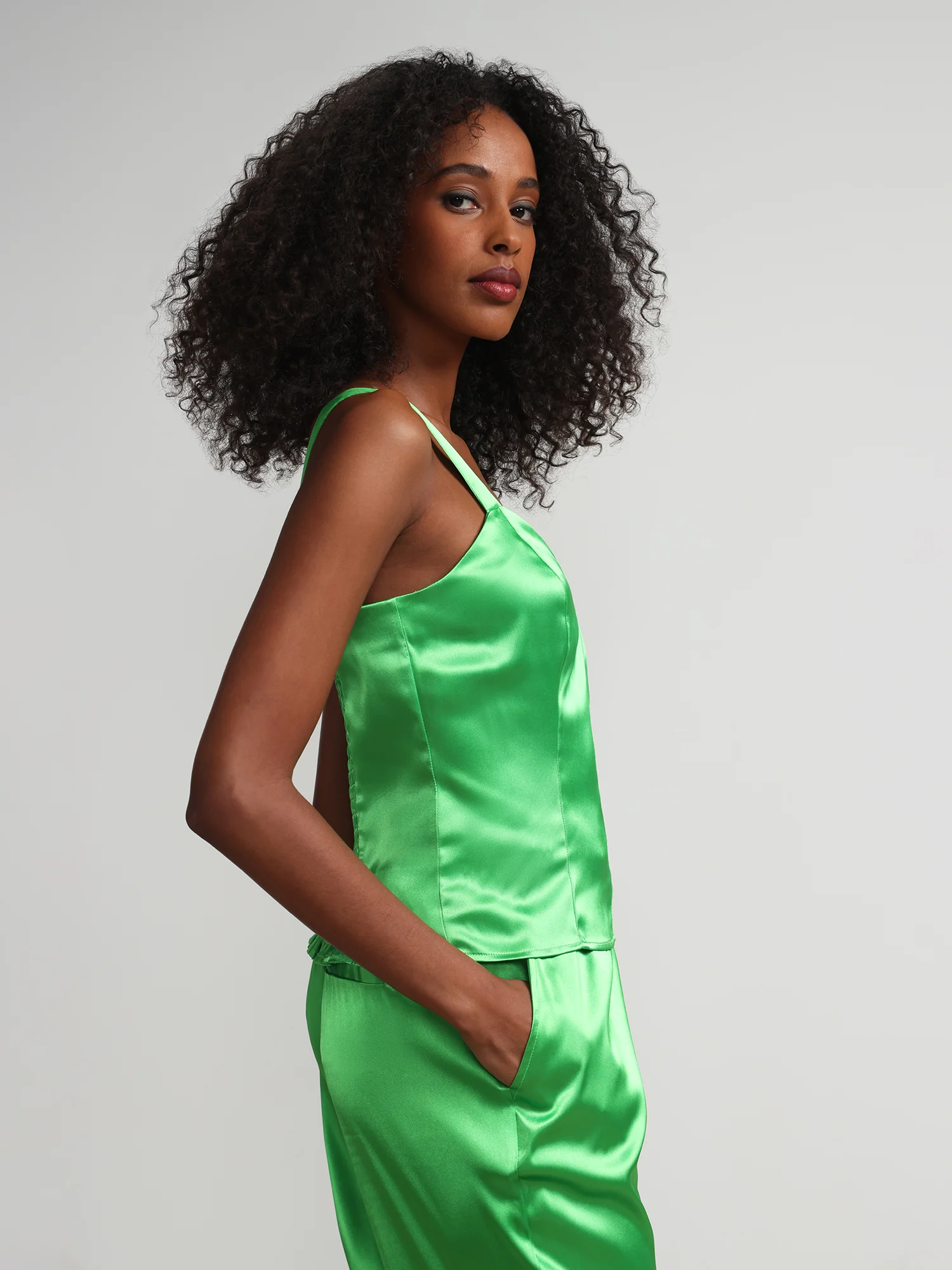 High-Shine Corset Satin-Effect Top - Image 4