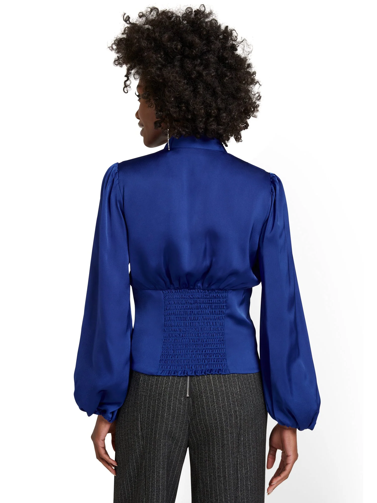 High-Shine Corset-Waist Blouse - Image 3