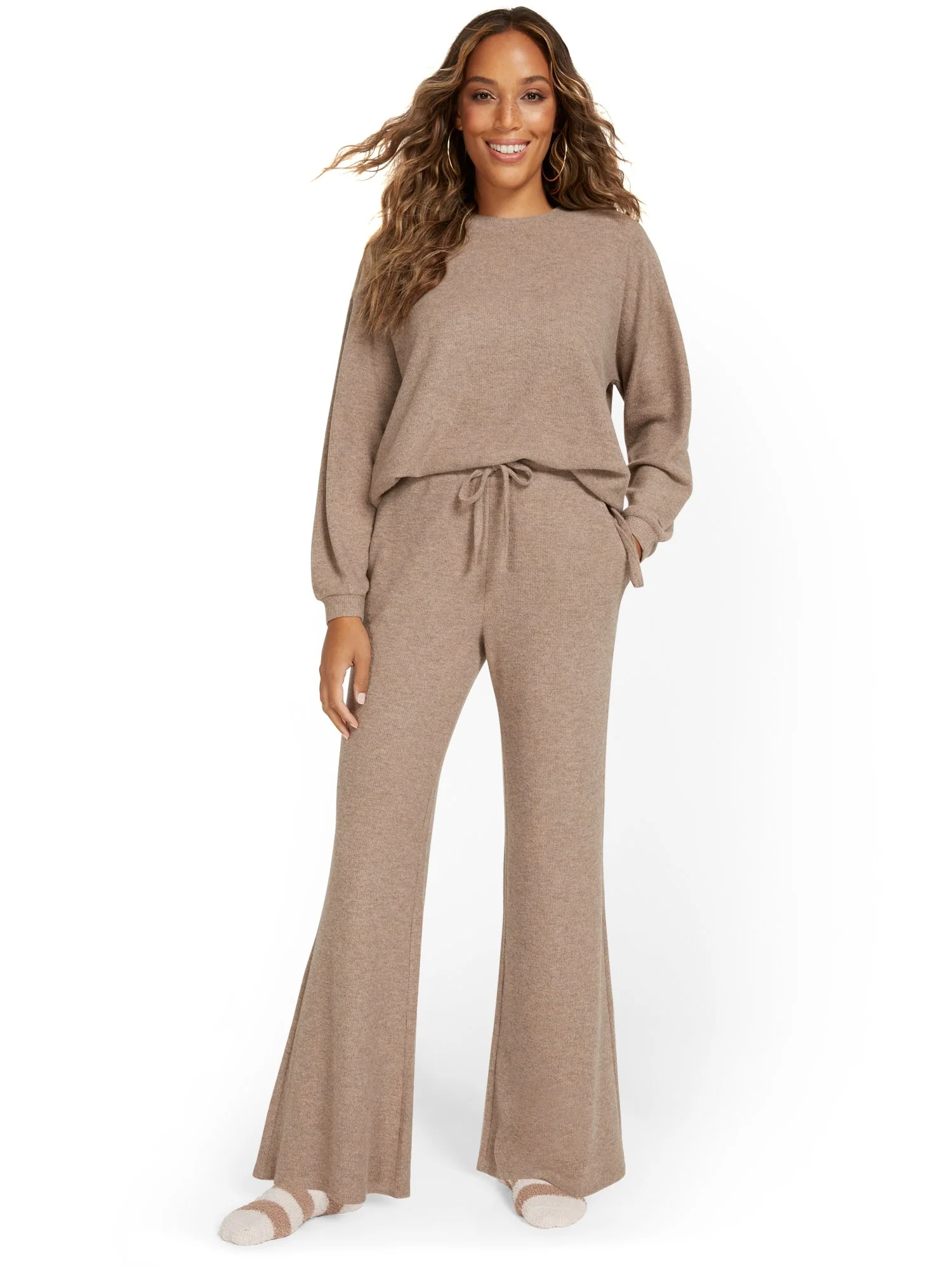 High-Waist Waffle Flare Pant - Image 8