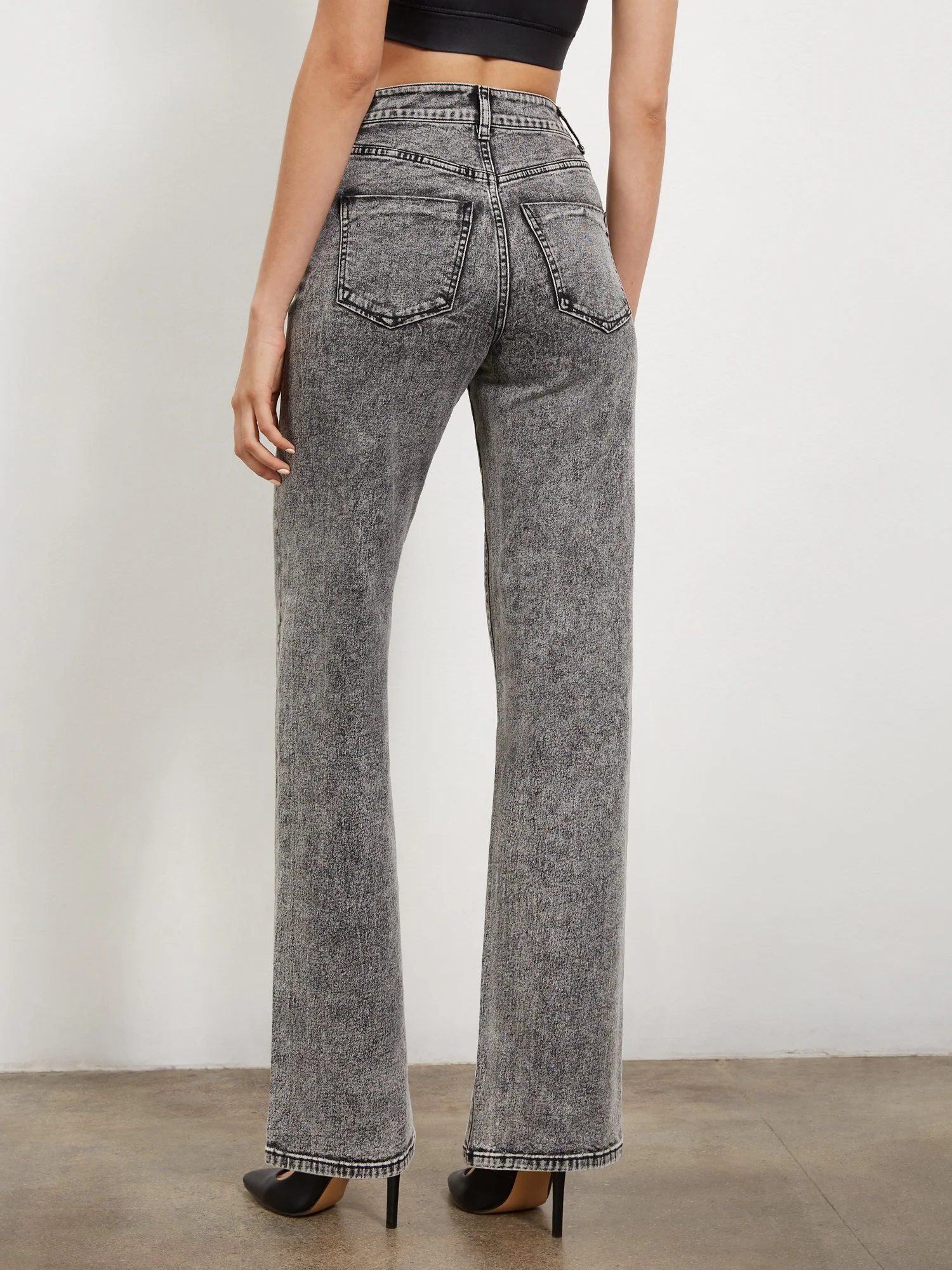 High-Waisted Acid-Wash Wide-Leg Jeans - Image 3