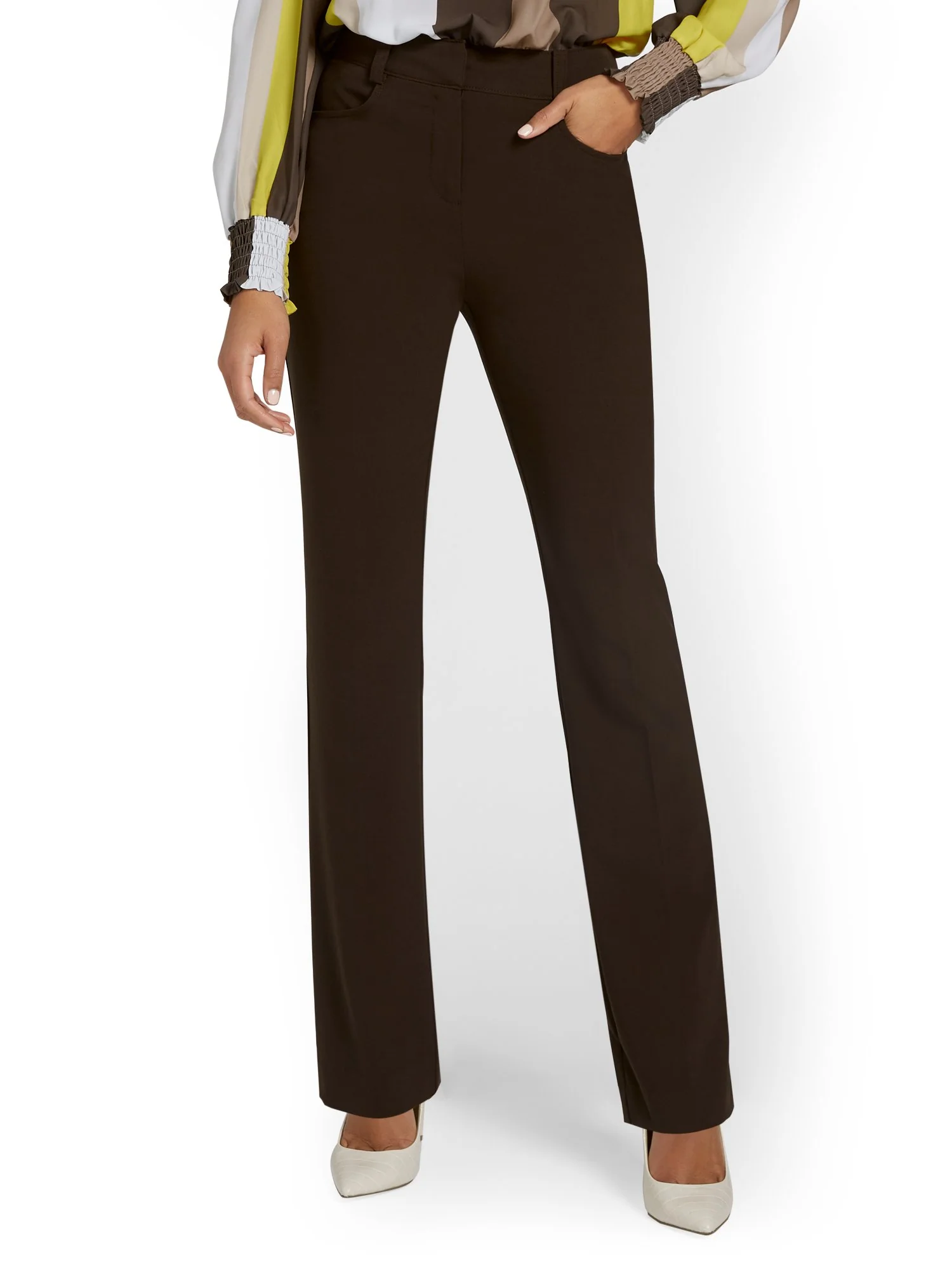 High-Waisted Barely Bootcut Pant - Essential Stretch - Image 42