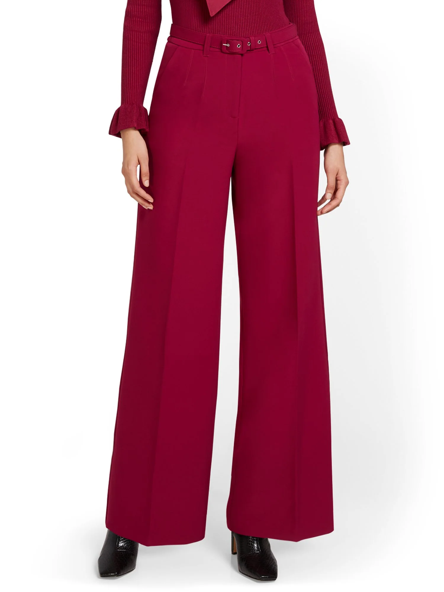 High-Waisted Belted Wide-Leg Pant - Image 2