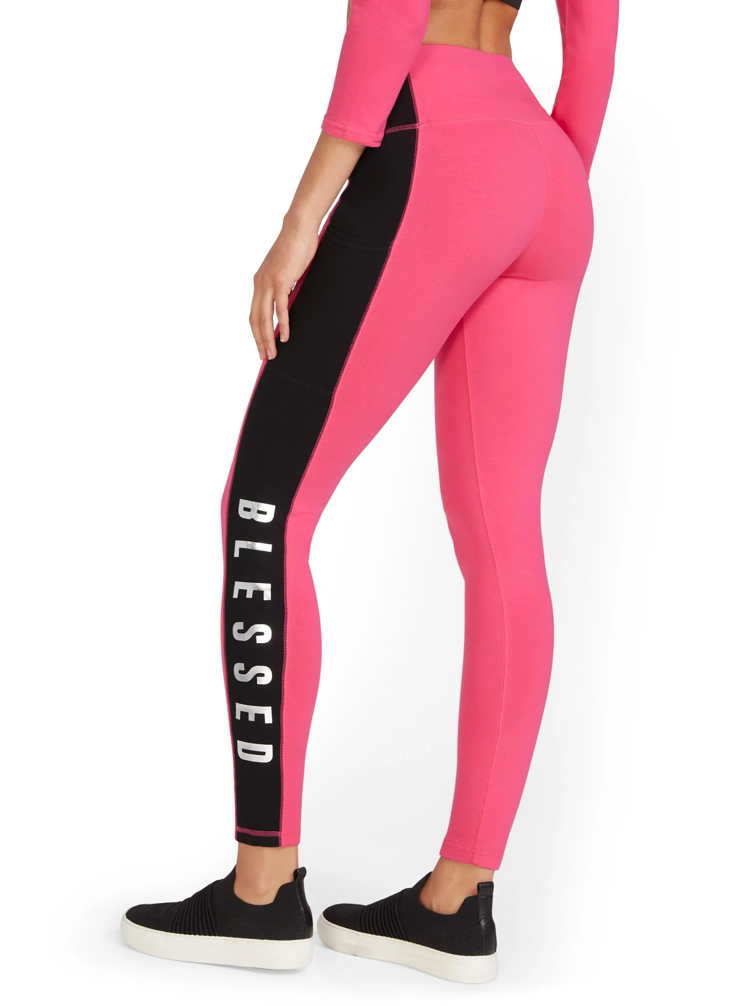 High-Waisted Blessed Graphic Print Pocket Legging - Image 3