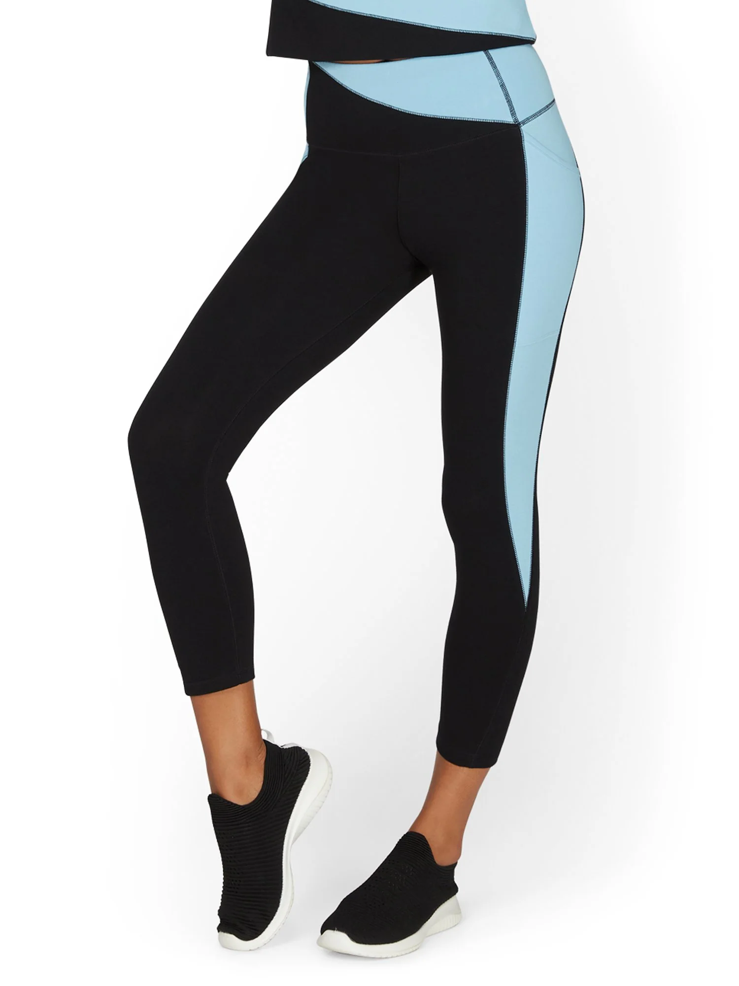 High-Waisted Blue Panel Pocket Legging - Image 2
