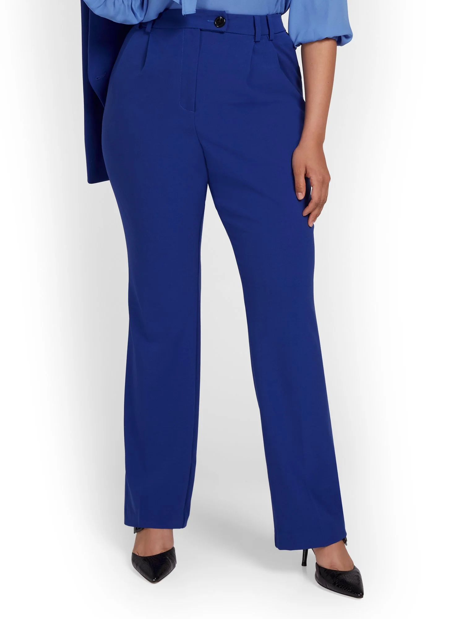 High-Waisted Button-Closure Straight-Leg Pant - Image 6