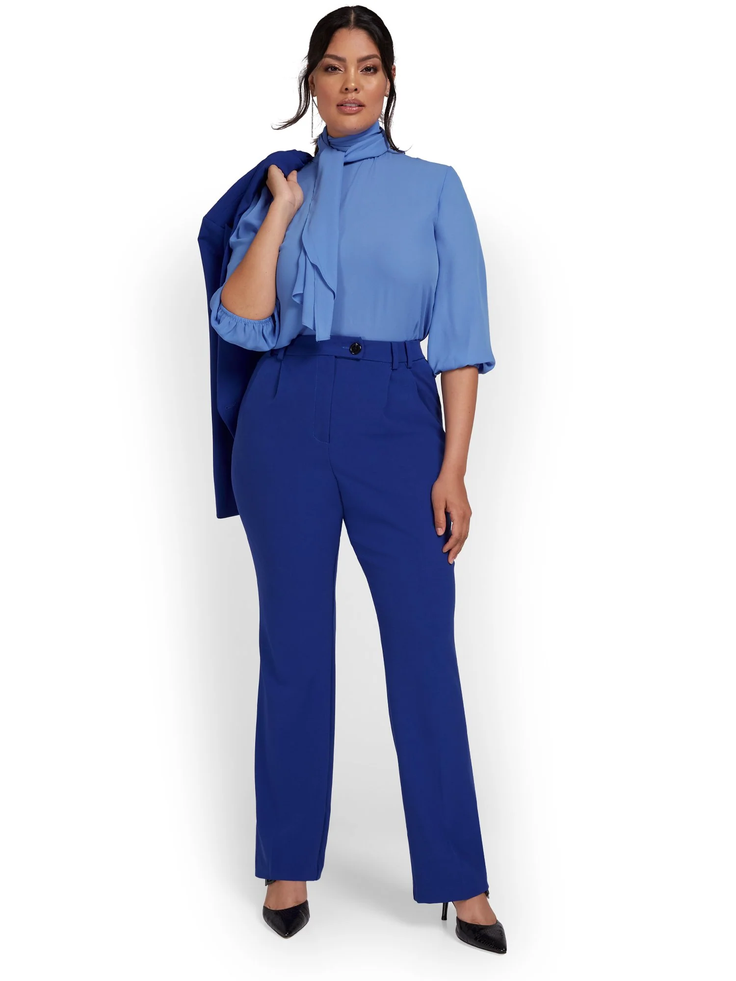 High-Waisted Button-Closure Straight-Leg Pant - Image 8
