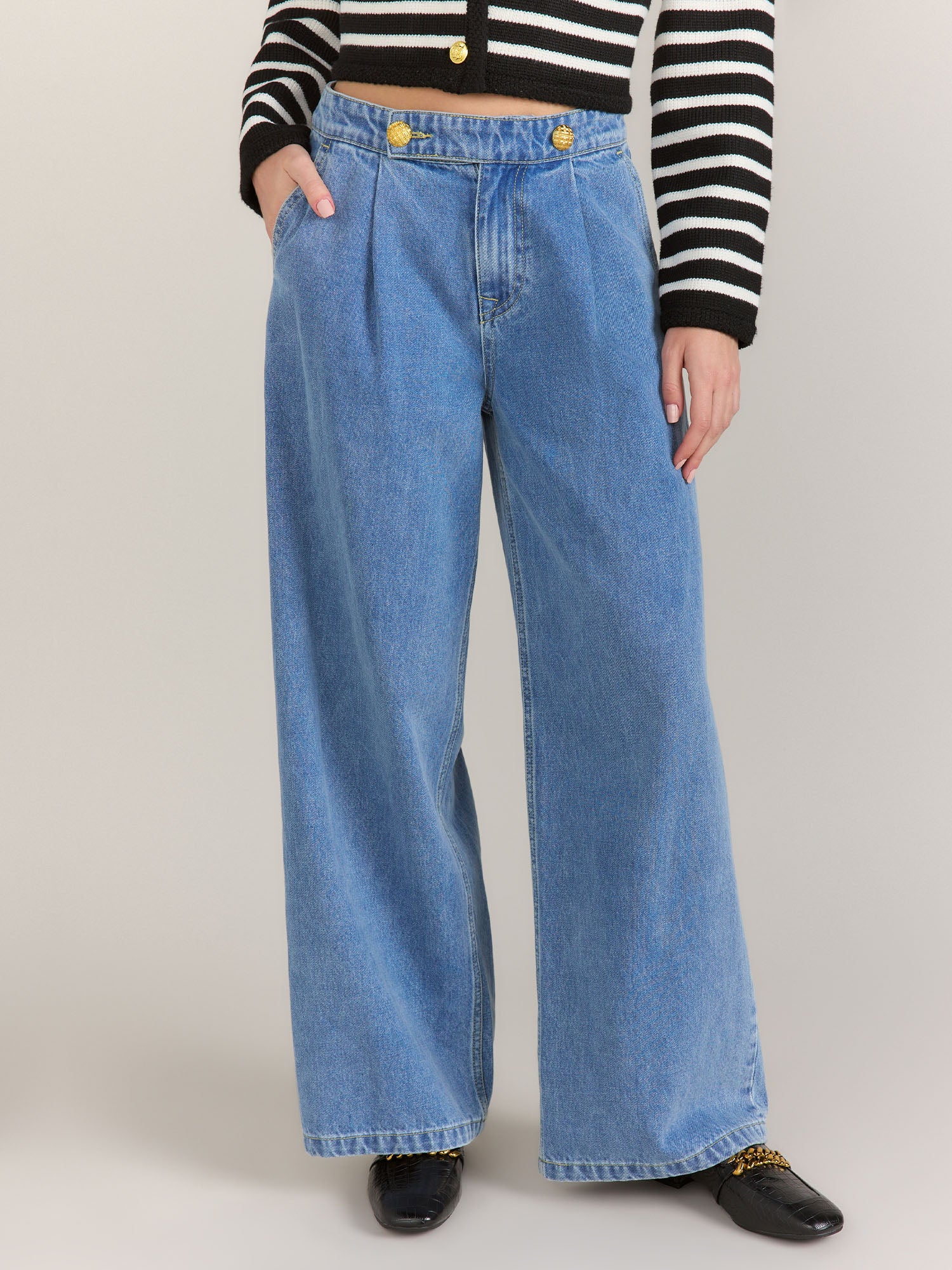 English Factory Button Detail Jeans - Brands We Love