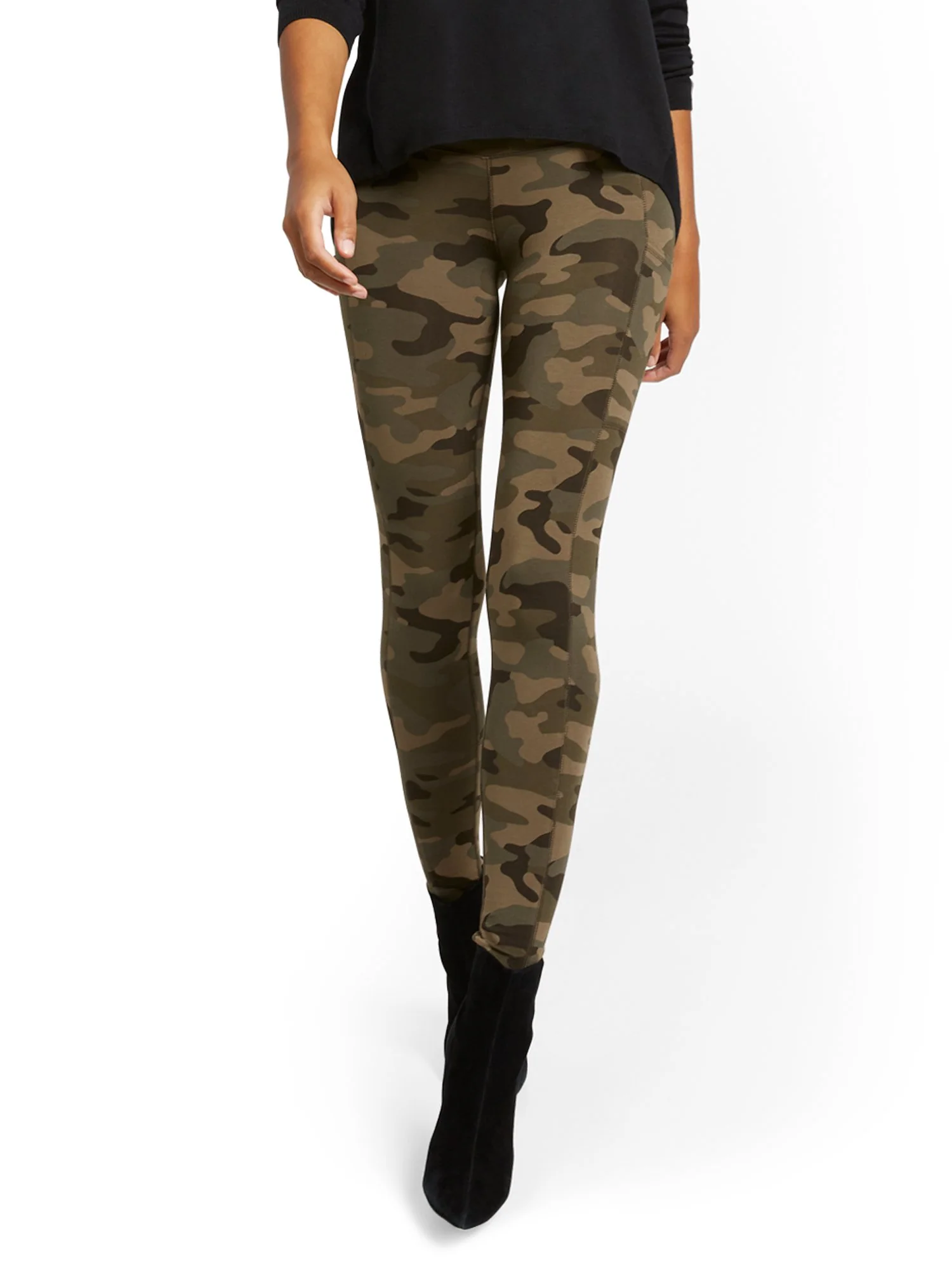 High-Waisted Camo-Print Pocket Legging