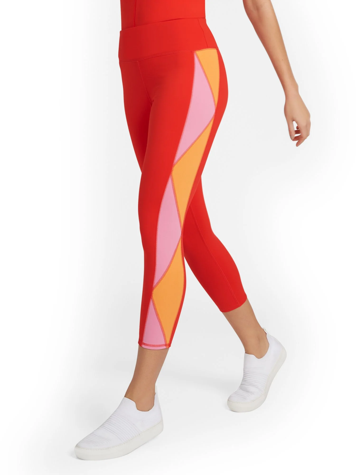 High-Waisted Colorblock Capri Pocket Legging - City Contour