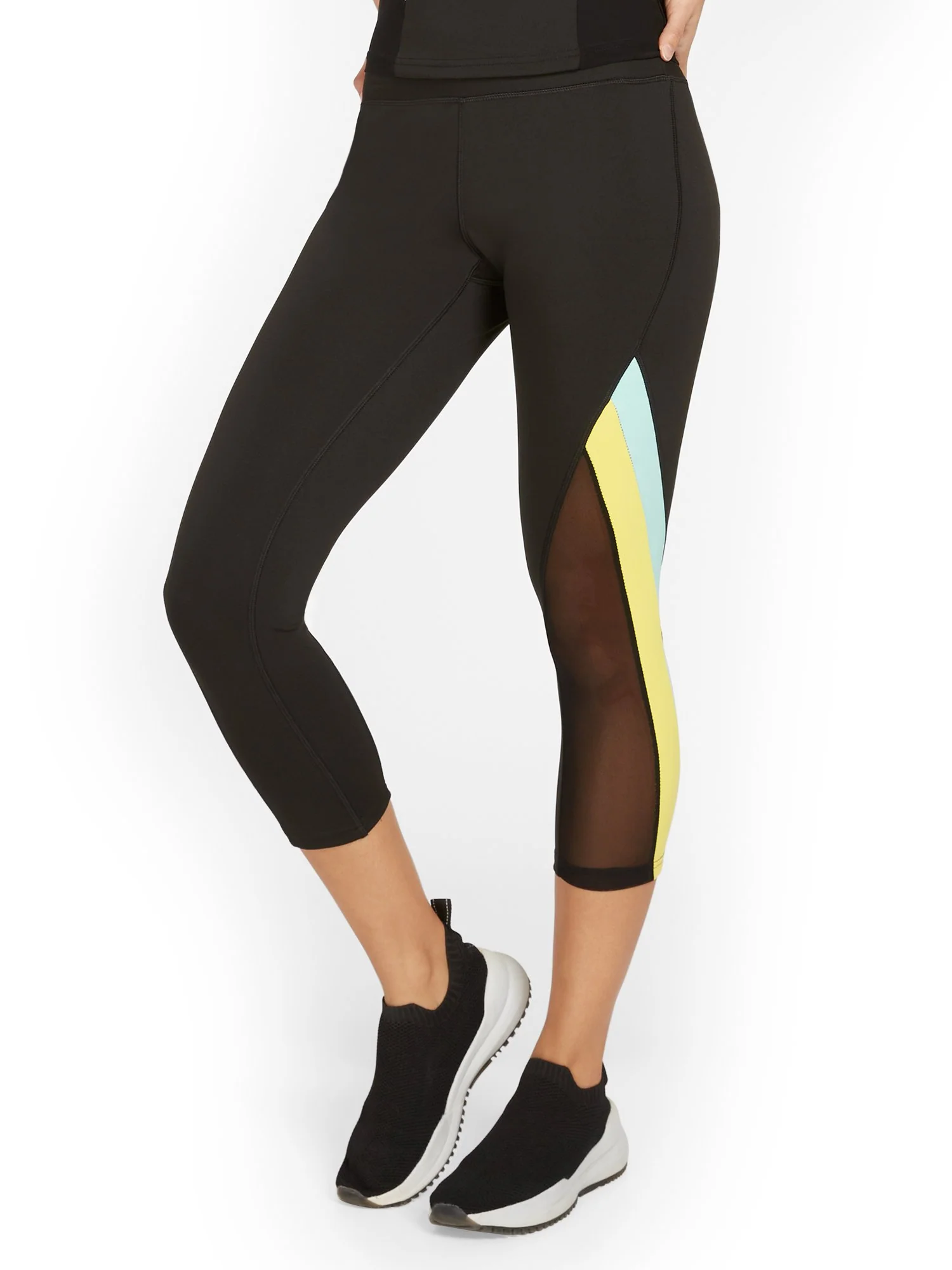 High-Waisted Colorblock Pocket Capri Legging - Image 2