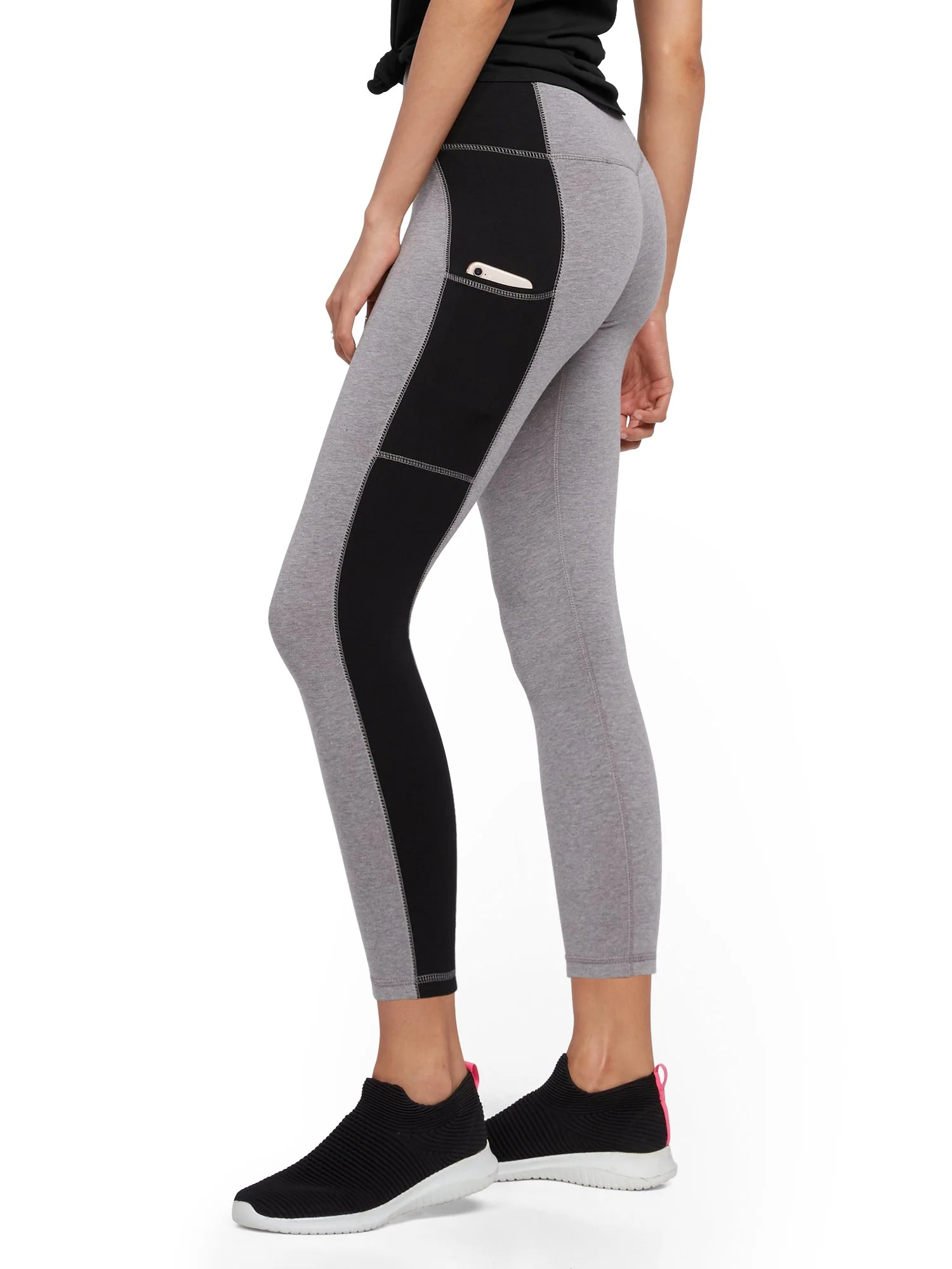 High-Waisted Colorblock Pocket Capri Legging