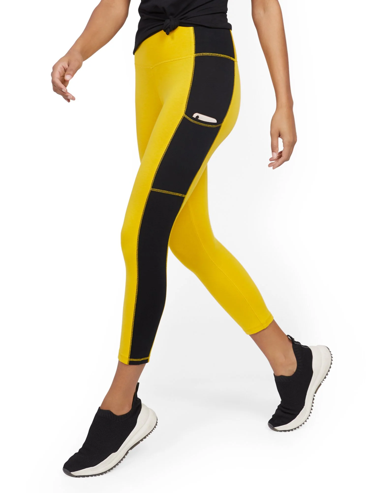 High-Waisted Colorblock Pocket Capri Legging - Image 6