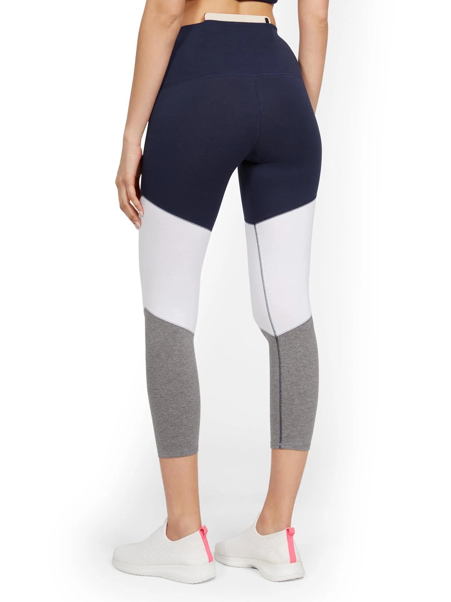 High-Waisted Colorblock Pocket Capri Legging - Image 3