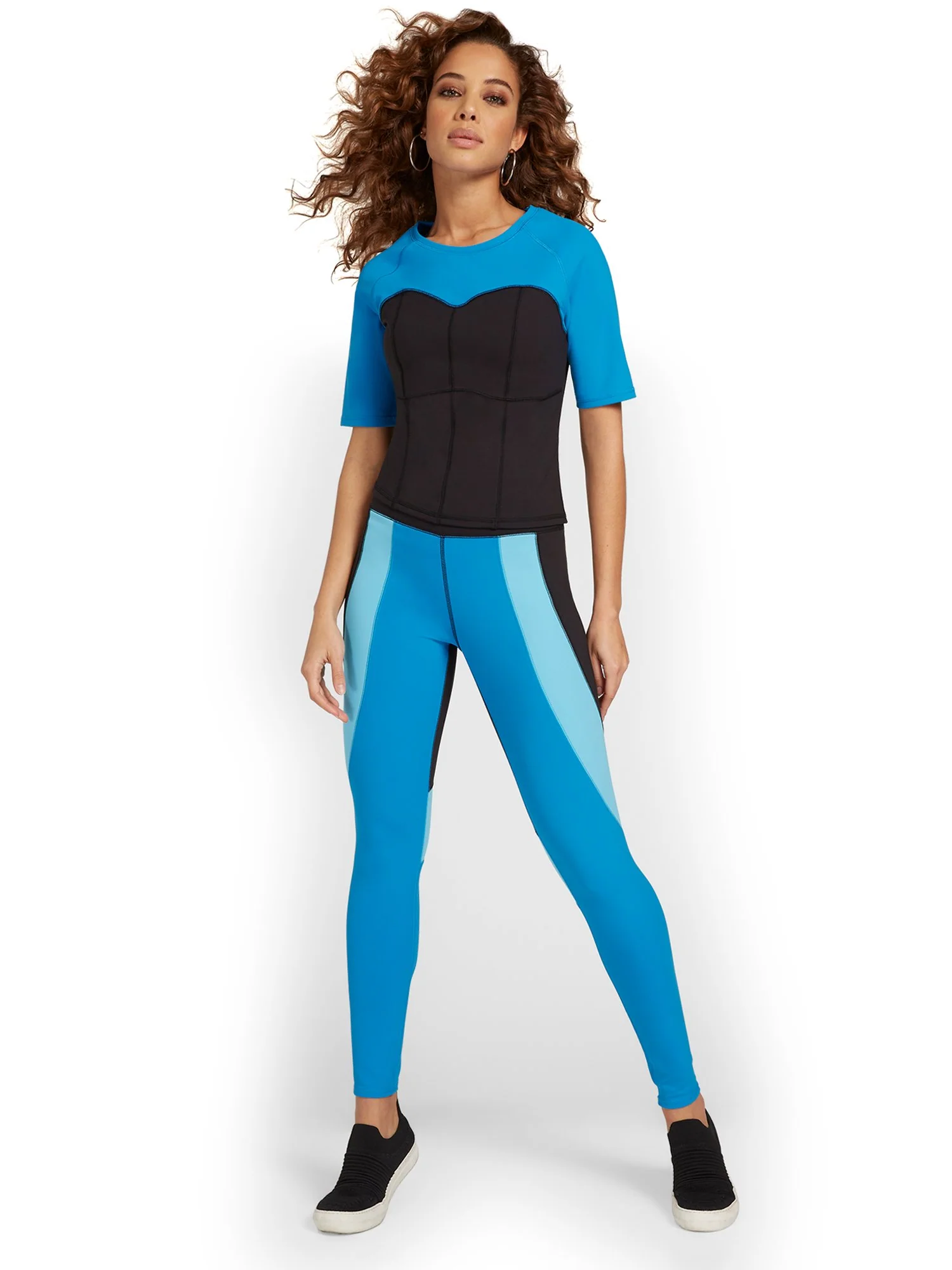 High-Waisted Colorblock Pocket Legging - City Contour - Image 5