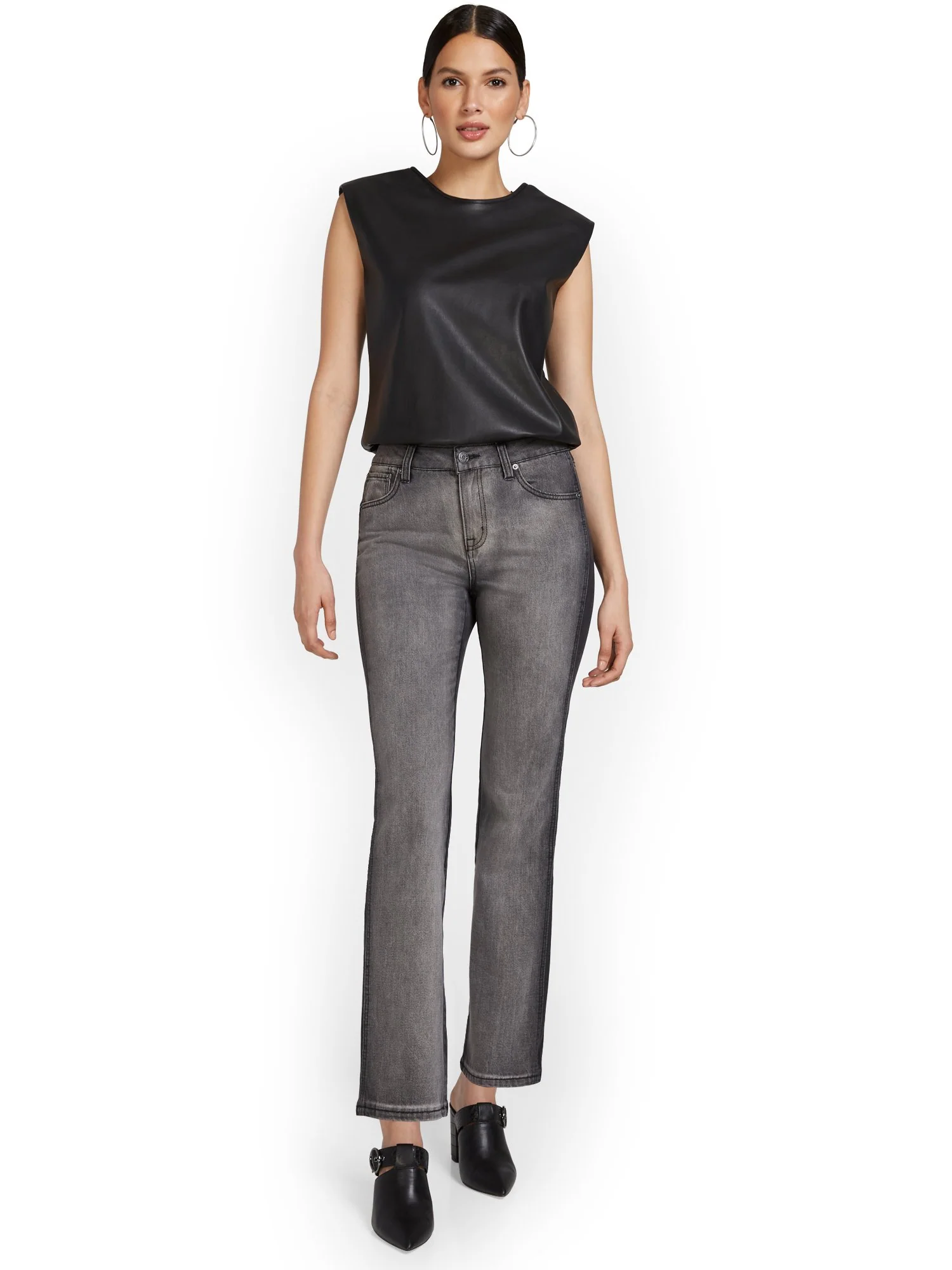 High-Waisted Colorblock Relaxed Jeans - Image 4