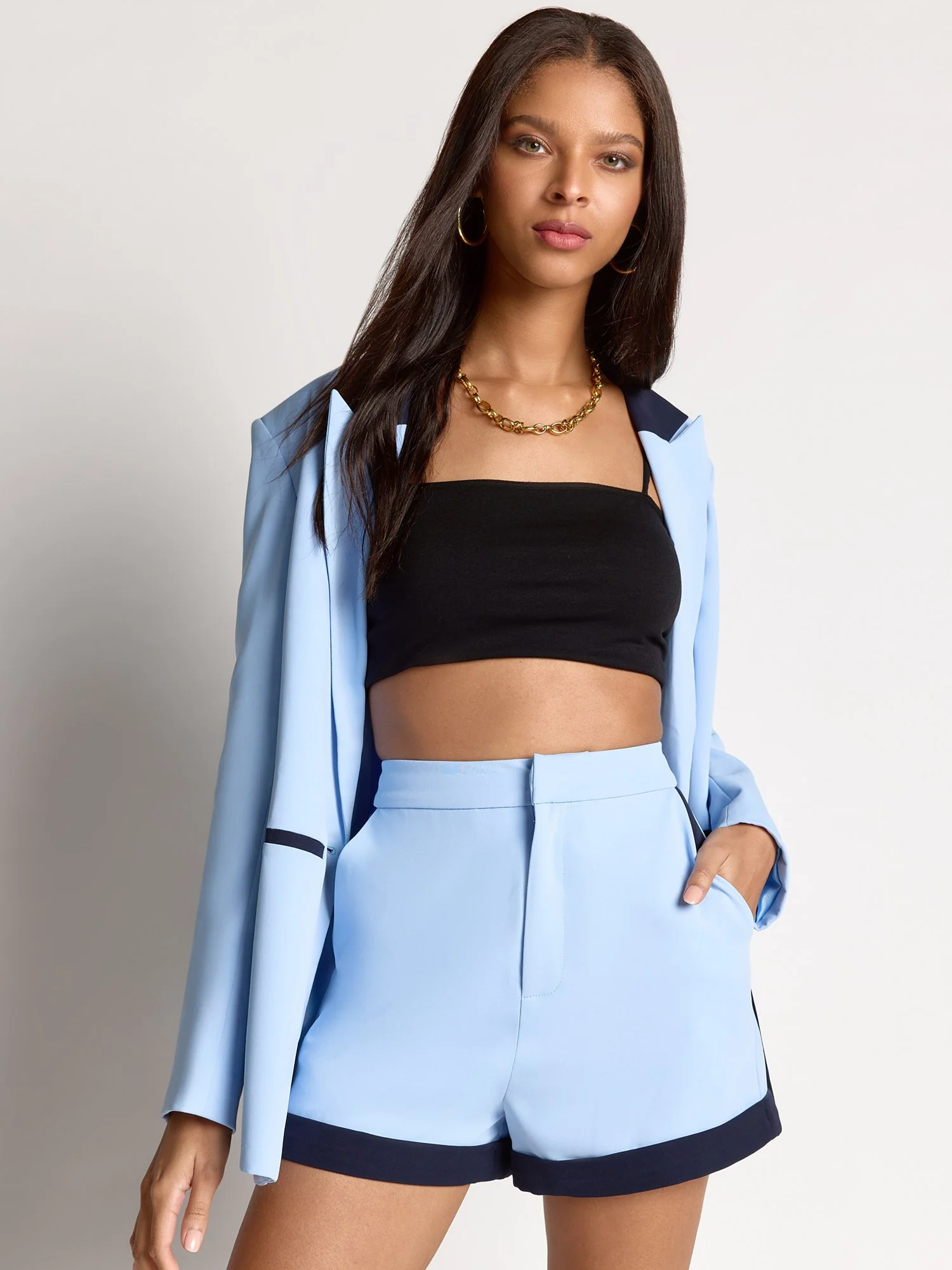 High-Waisted Colorblock Short - Endless Rose - Image 2