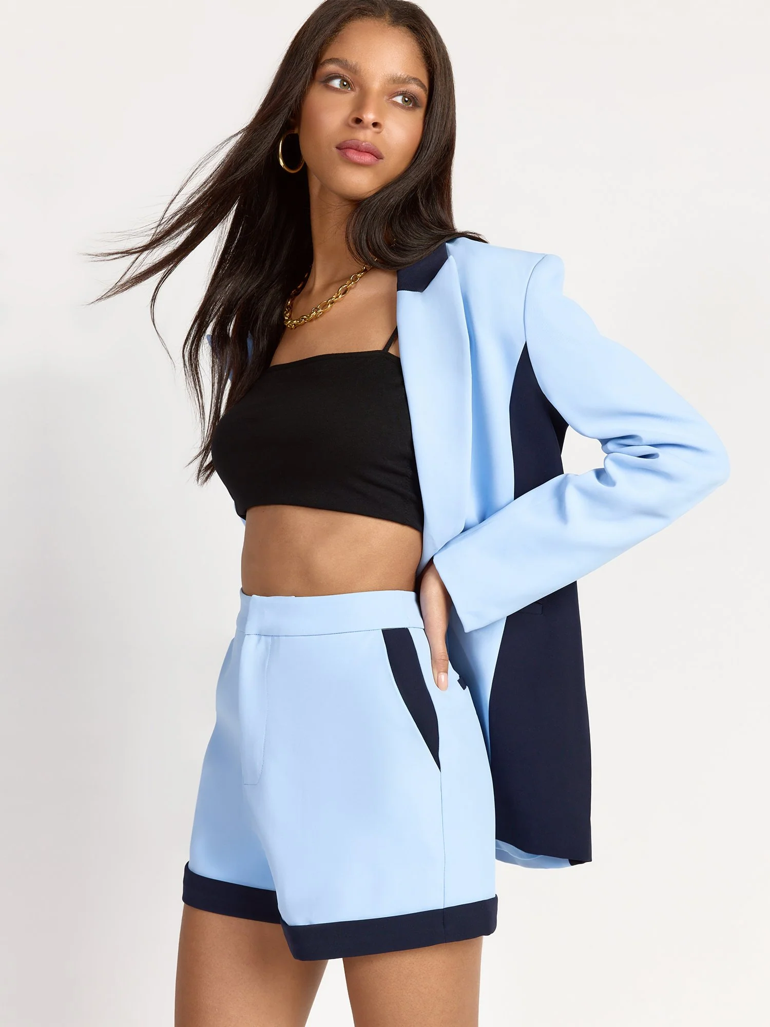 High-Waisted Colorblock Short - Endless Rose - Image 4