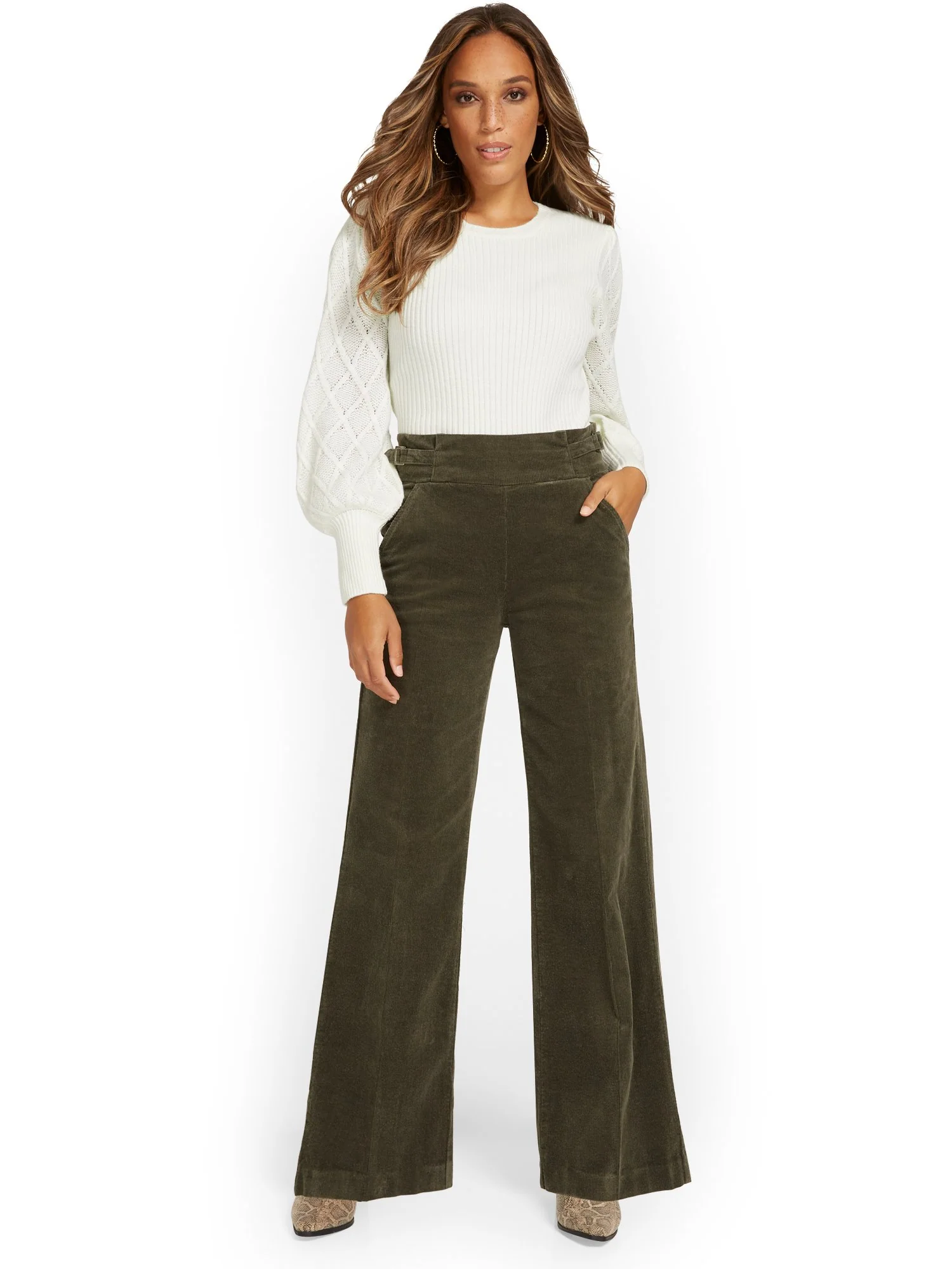High-Waisted Corduroy Wide-Leg Pant - Image 9