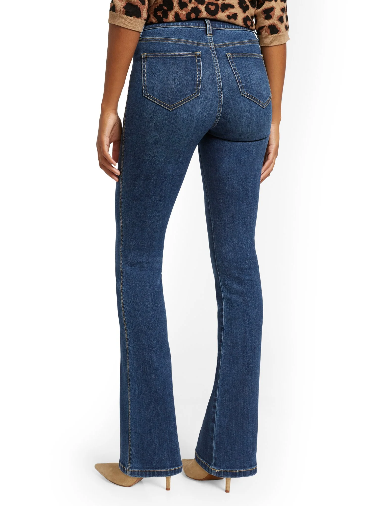 High-Waisted Curvy Barely Bootcut Jeans - Brilliant Blue - Image 2