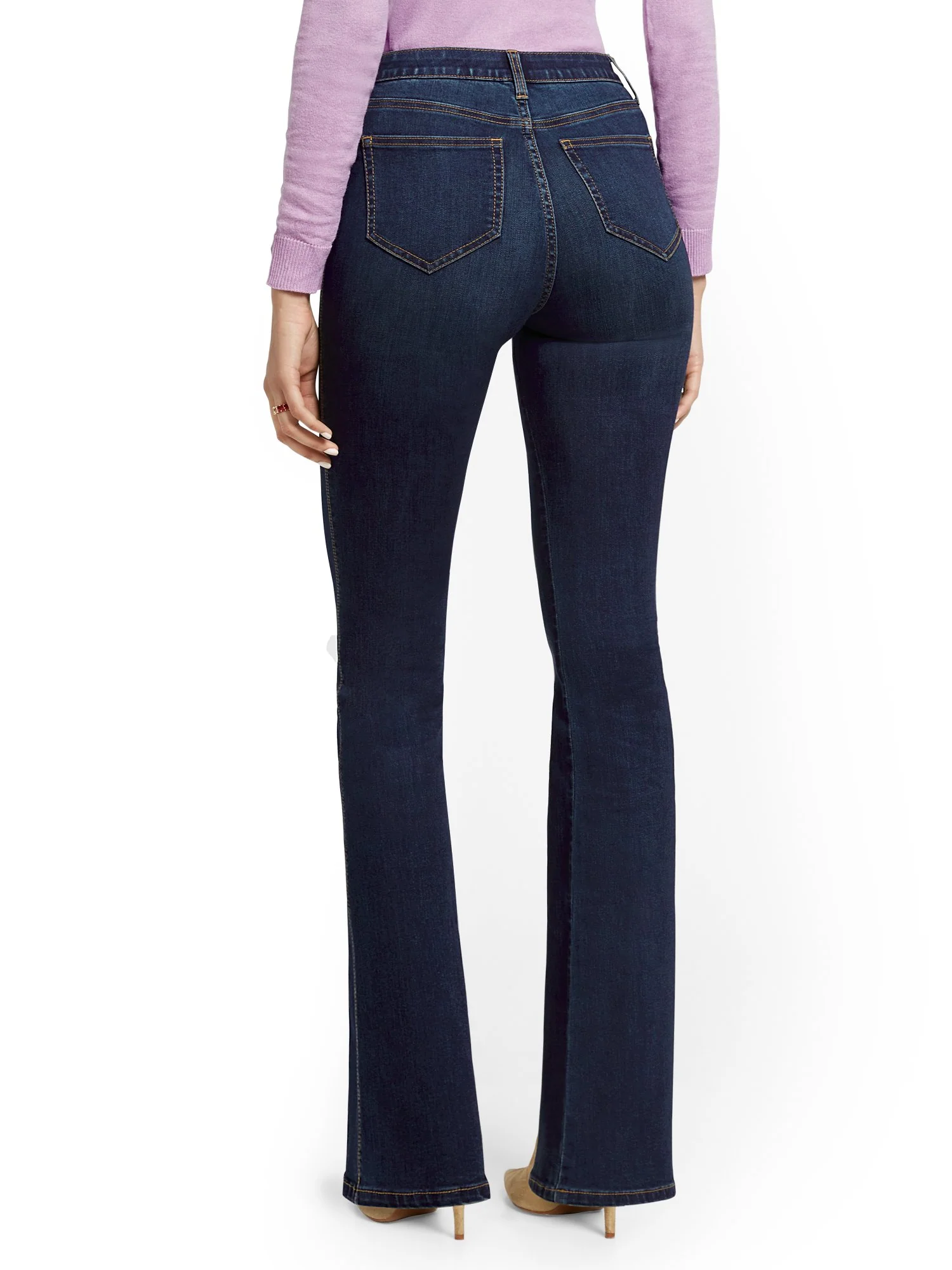 High-Waisted Curvy Barely Bootcut Jeans - Moonlight Blue - Image 3