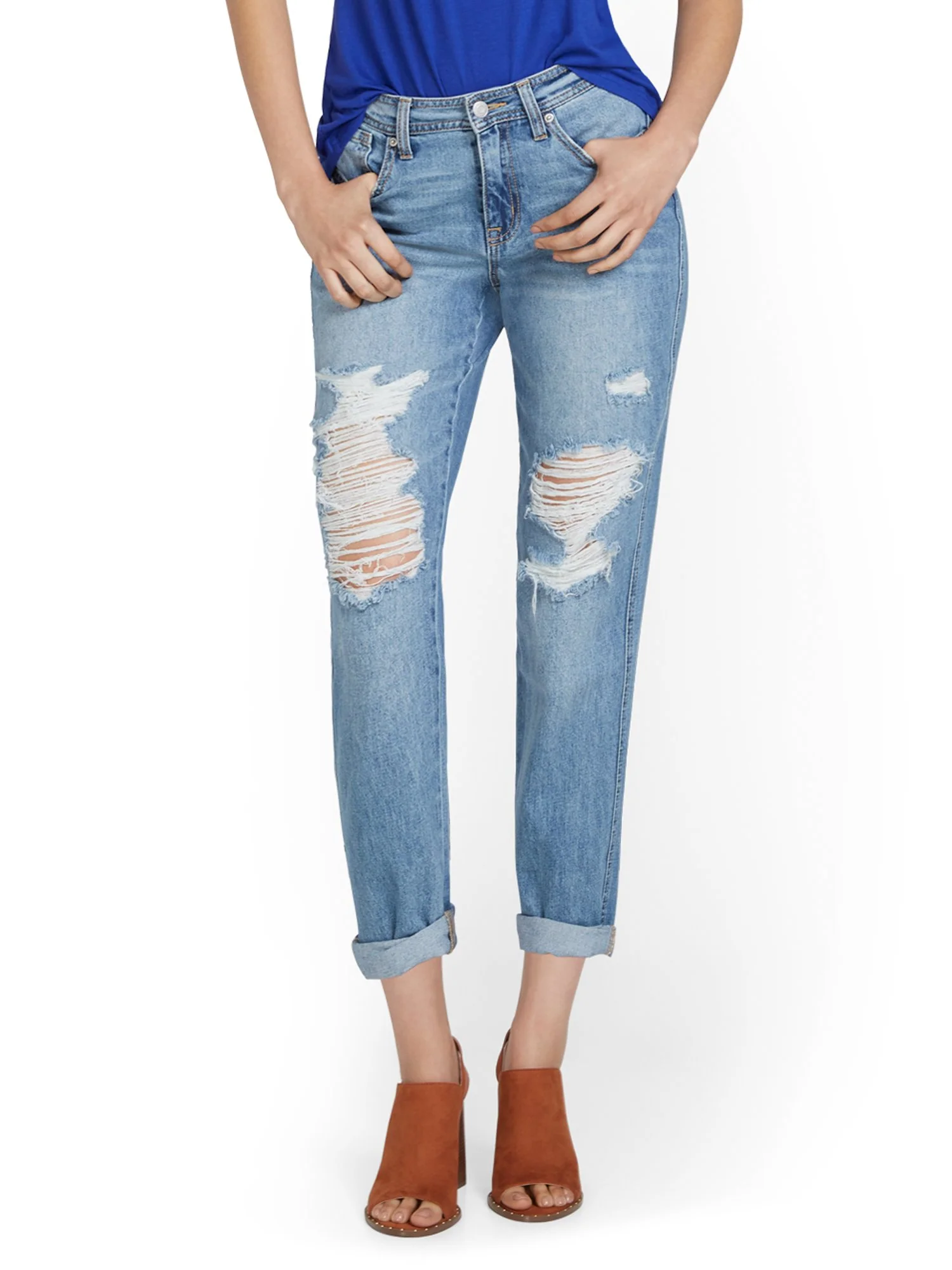 High-Waisted Curvy Dream Boyfriend Jeans - Clinton Wash - Image 2